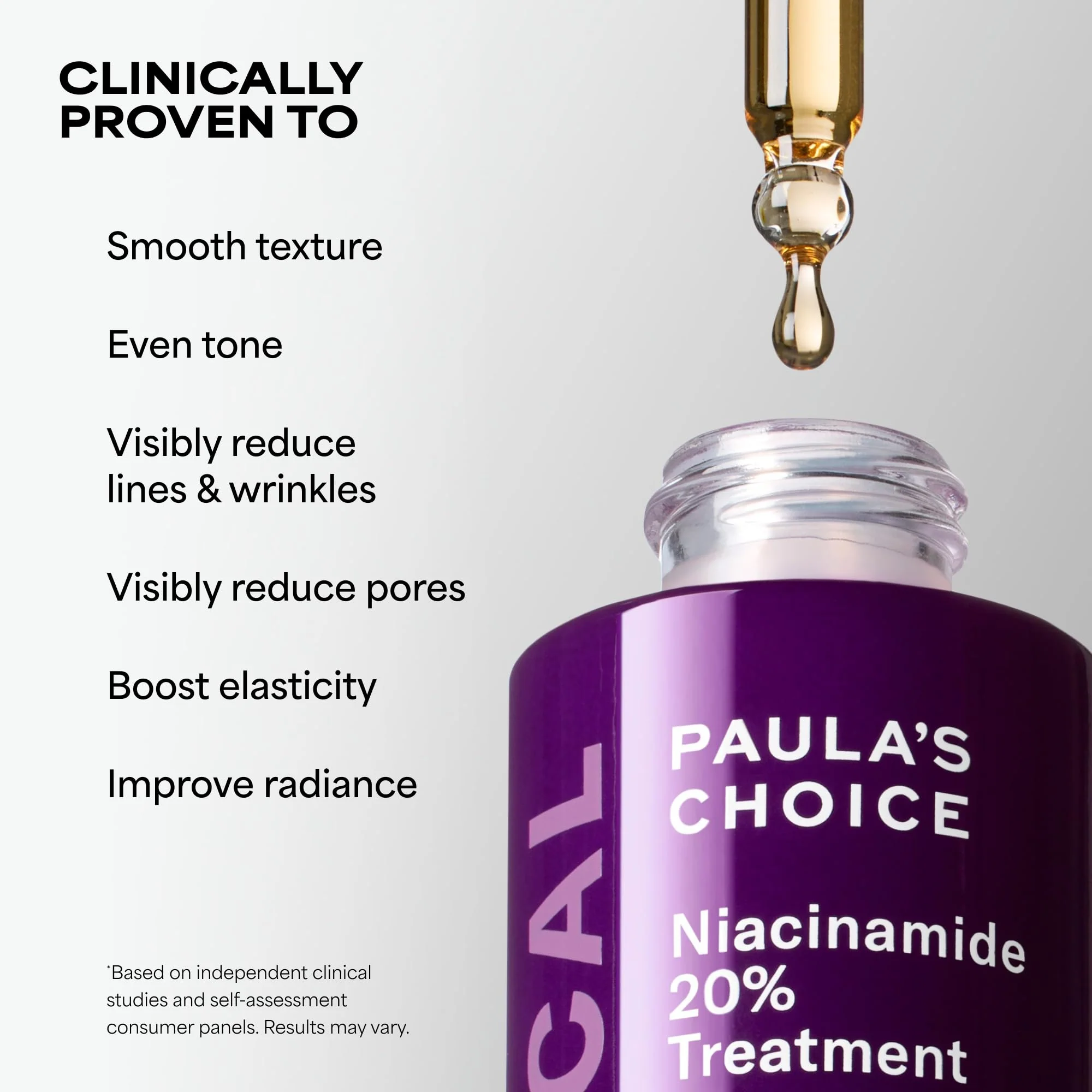 Paula's Choice CLINICAL 20% Niacinamide Vitamin B3 Concentrated Face Serum, Anti-Aging Serum for Face, Treatment for Discoloration & Minimizing Large Pores, Fragrance-Free, 0.67oz - Image 3