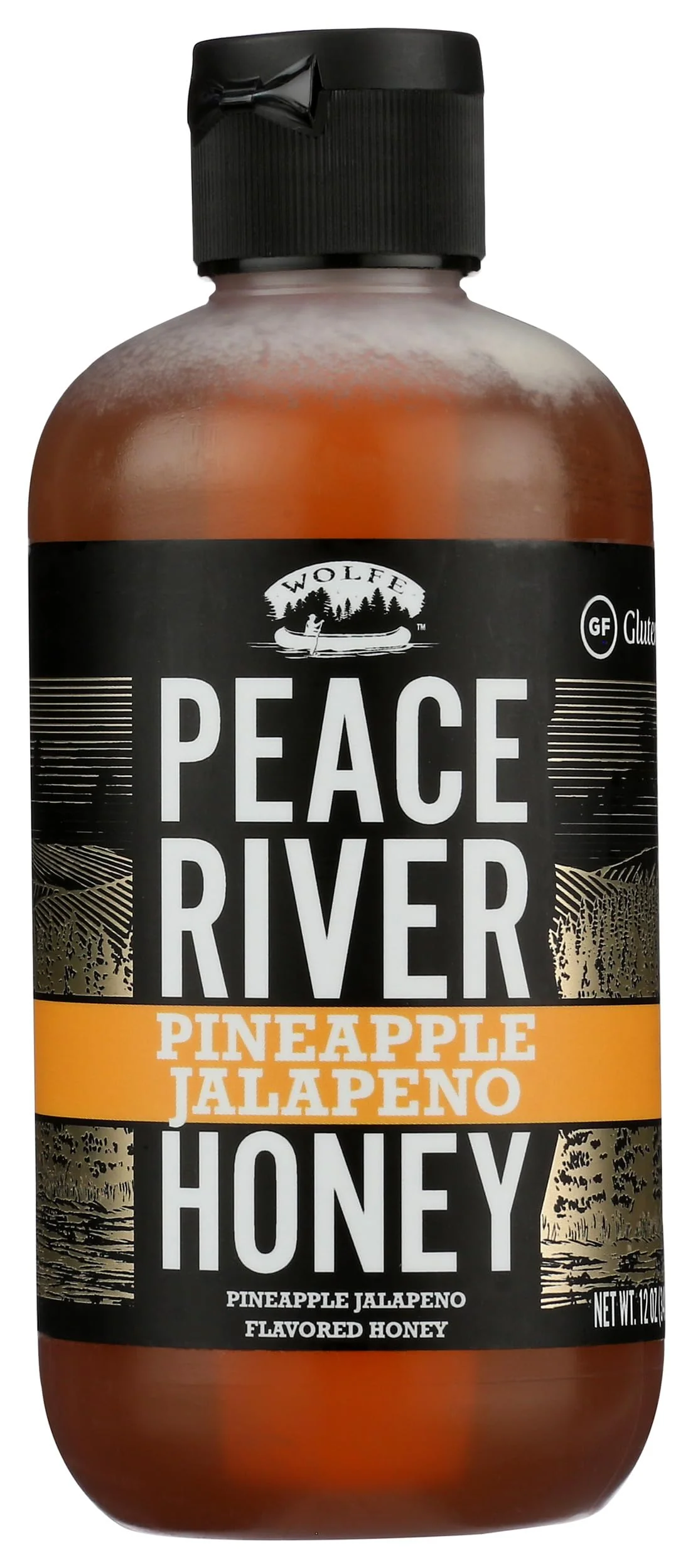Peace River Pineapple Jalapeño Honey, Pineapple Jalapeño Flavored Honey, Kosher, Gluten Free, 12 Ounce (Pack of 6)