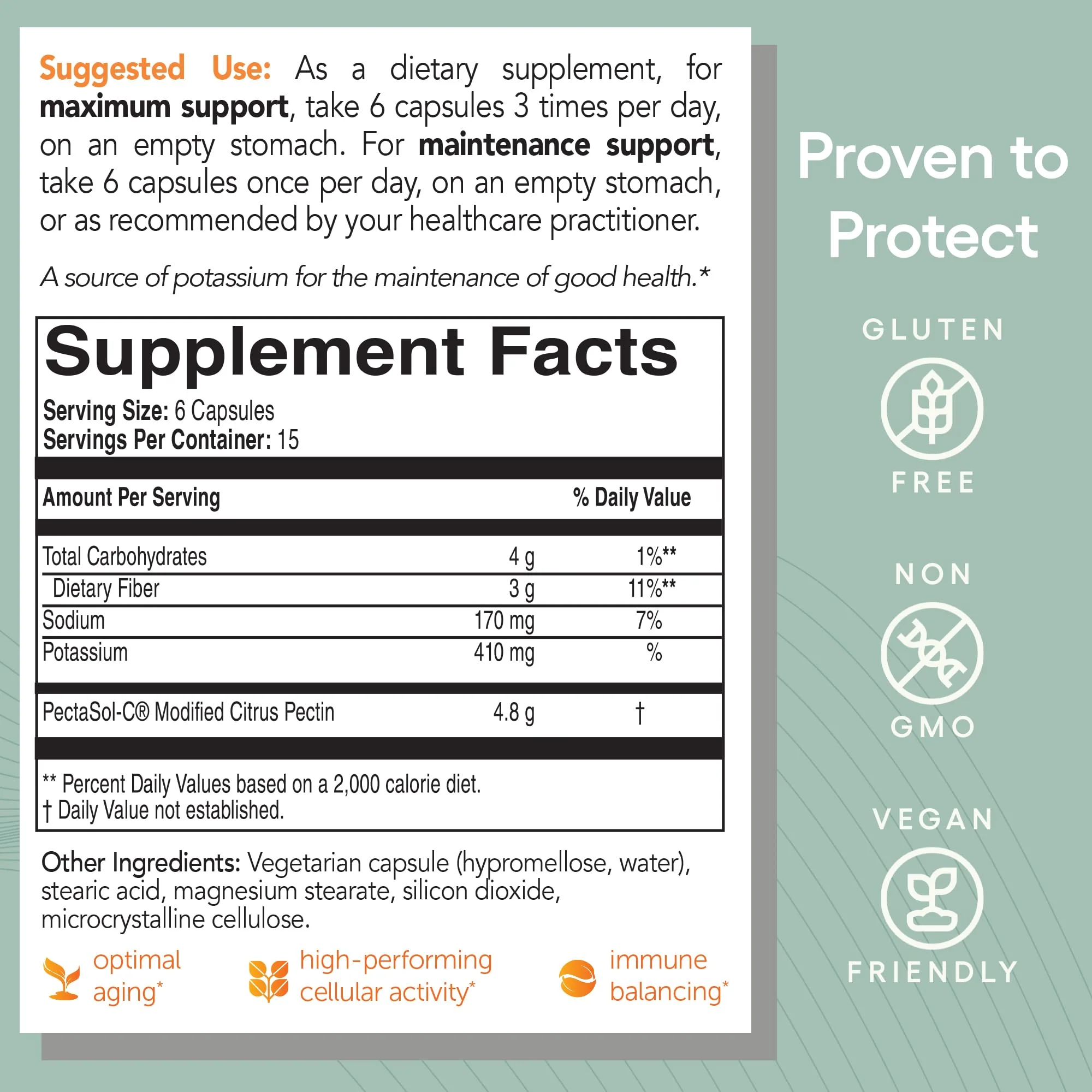PectaSol Modified Citrus Pectin – 90 Capsules – Total-Body Health Supplement to Support the Heart, Immune System, Inflammation Response & Healthy Aging + Maintain Healthy Galectin-3 Levels - Image 5