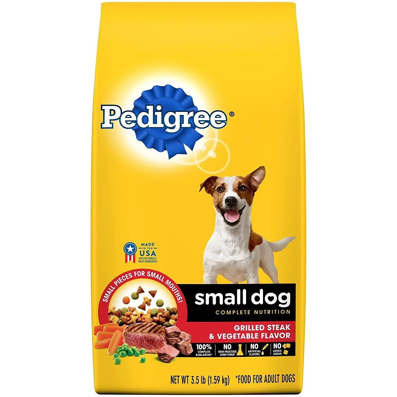 Pedigree Dog Food, Dry, Small Dog, Grilled Steak and Vegetable Flavor, 3.5-Lb.