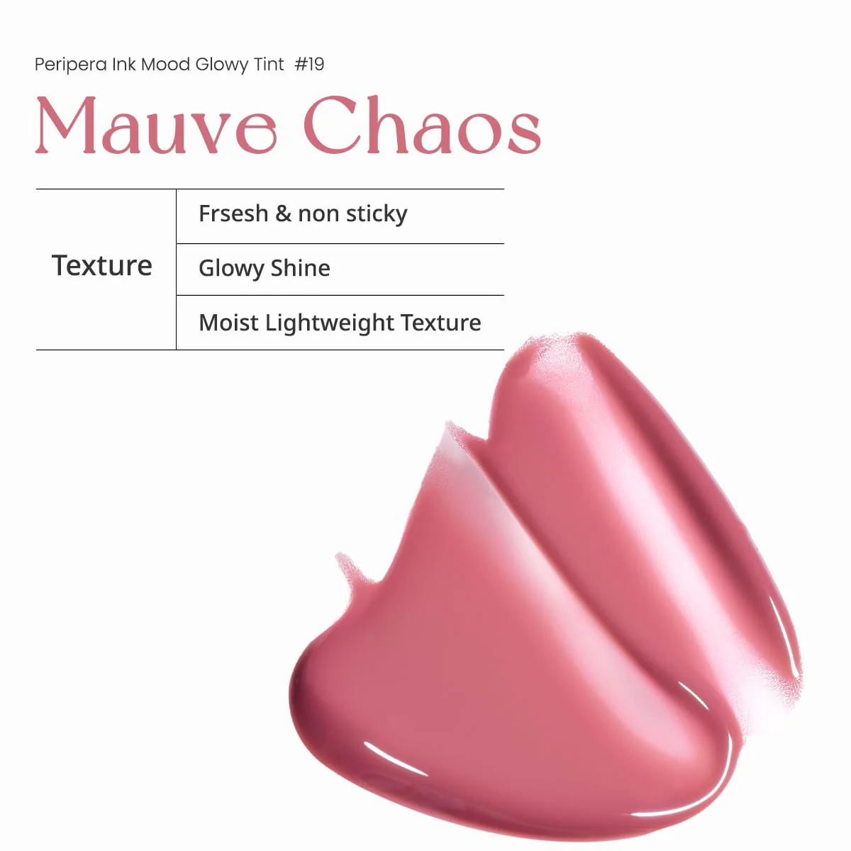 Peripera Ink Mood Glowy Tint | Lip-Plumping, Naturally Moisturizing, Lightweight, Glow-Boosting, Long-Lasting, Comfortable, Non-Sticky, No White Film (019 MAUVE CHAOS) - Image 4