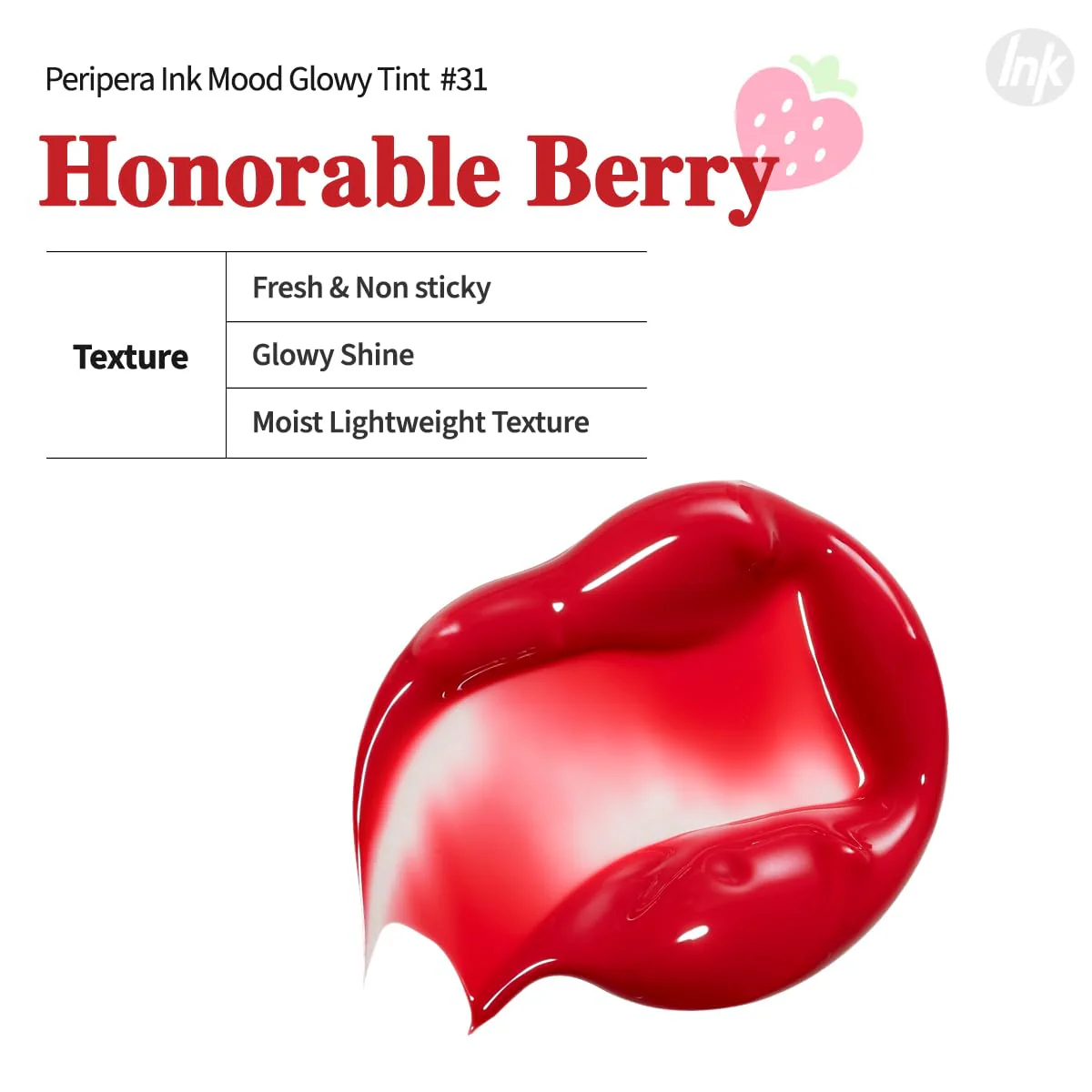 Peripera Ink Mood Glowy Tint | Lip-Plumping, Naturally Moisturizing, Lightweight, Glow-Boosting, Long-Lasting, Comfortable, Non-Sticky, No White Film (031 HONORABLE BERRY) - Image 5