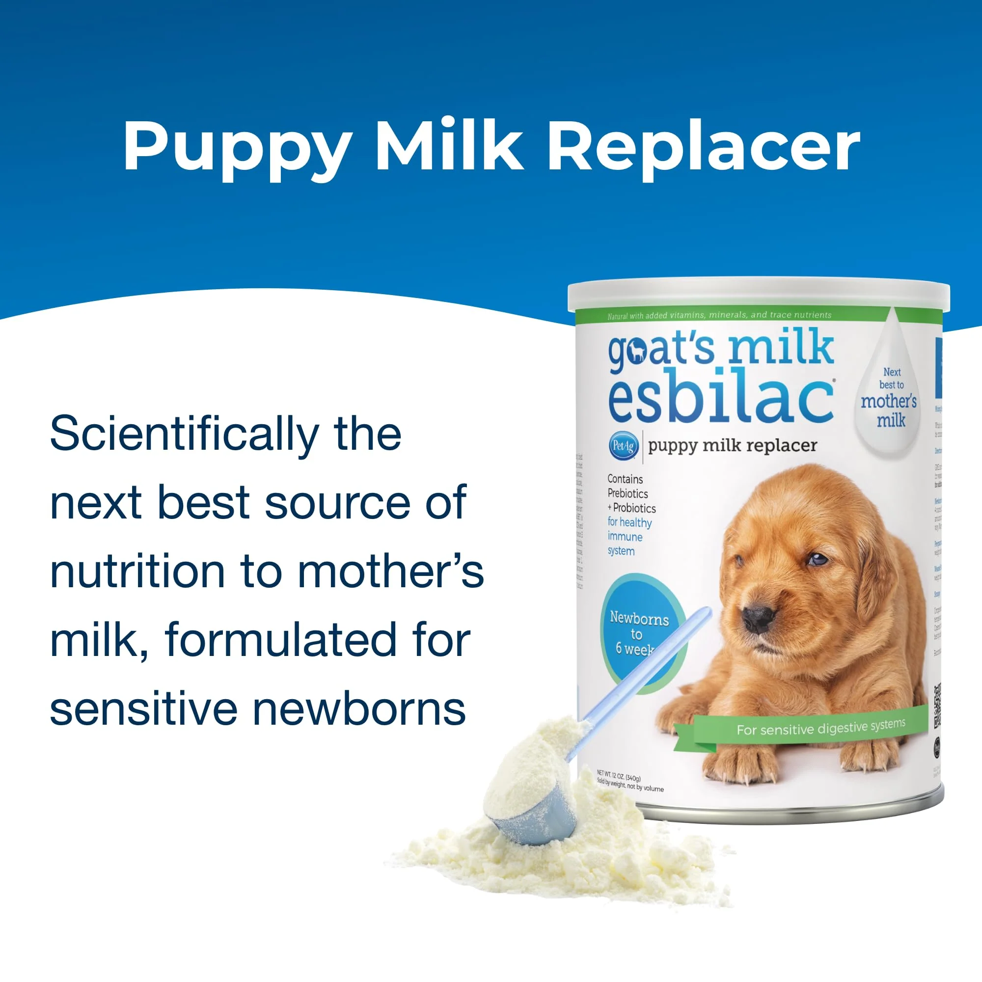 Pet-Ag Goat’s Milk Esbilac Powder - 12 oz - Powdered Puppy Formula with Prebiotics, Probiotics & Vitamins for Puppies Newborn to Six Weeks Old - For Sensitive Digestive Systems - Image 6