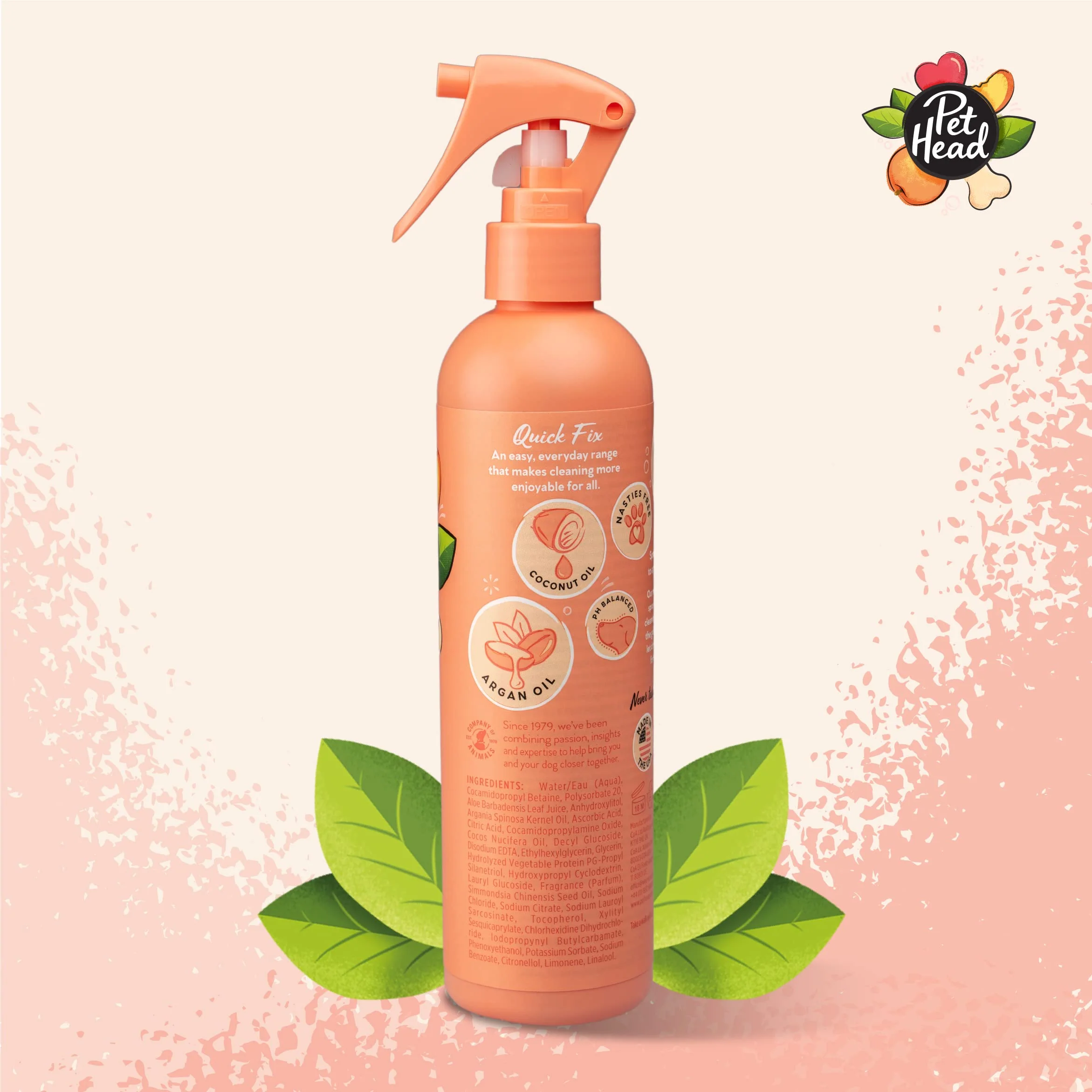 Pet Head Quick Fix Dog Dry Clean Spray | Peach Scent | Dry Dog Shampoo for Smelly Dogs | Nourishes and Softens Coat & Skin | Vegan | Gentle Formula for Puppies | Made in USA | 10.1 fl. oz. - Image 2