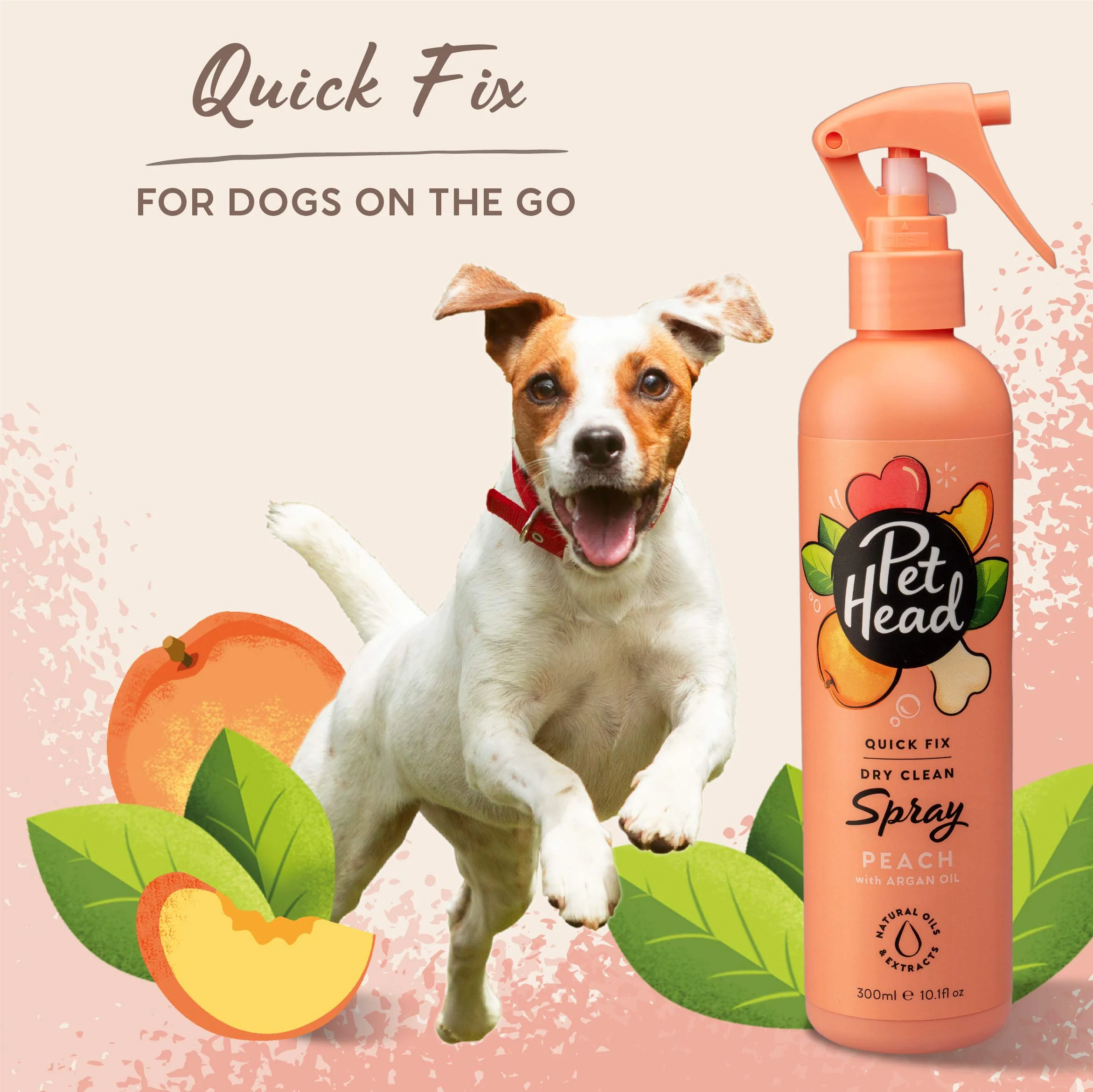 Pet Head Quick Fix Dog Dry Clean Spray | Peach Scent | Dry Dog Shampoo for Smelly Dogs | Nourishes and Softens Coat & Skin | Vegan | Gentle Formula for Puppies | Made in USA | 10.1 fl. oz. - Image 3