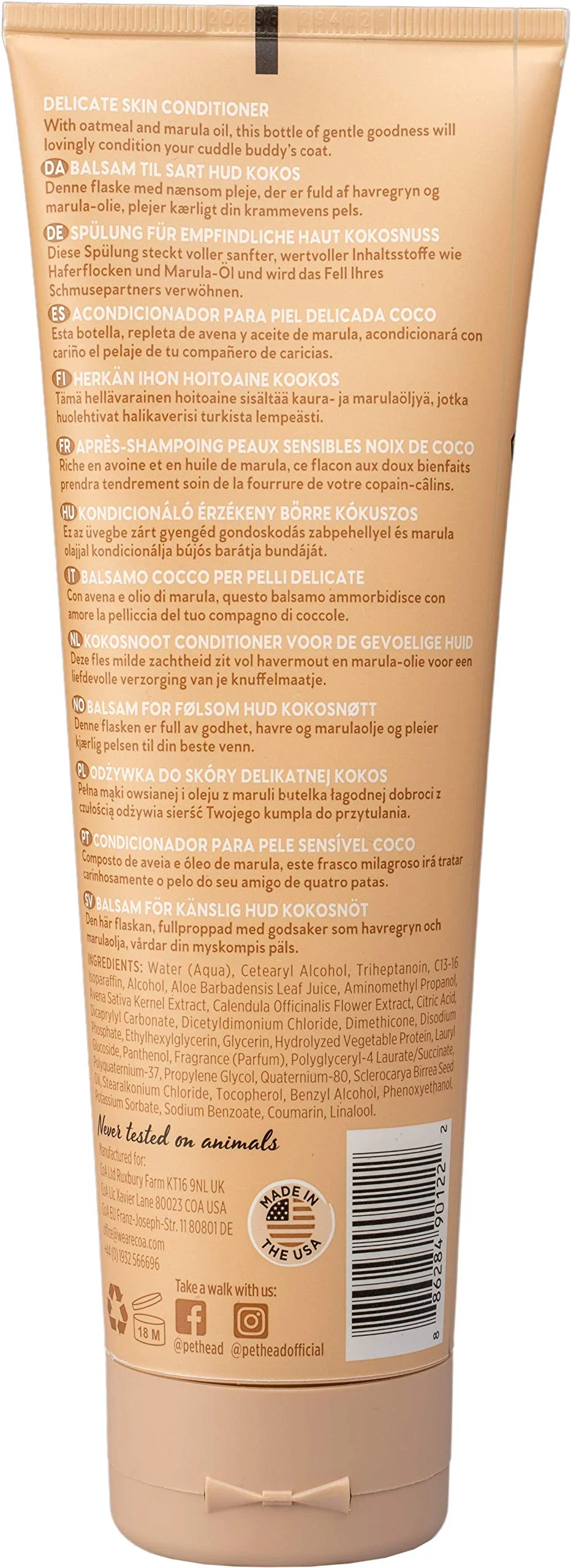 Pet Head Sensitive Soul Dog Conditioner | Coconut Scent | Conditioner for Dogs with Sensitive Skin | Professional Grooming | Vegan | pH-Neutral | Gentle Formula for Puppies | Made in USA | 8.4 fl. oz. - Image 6