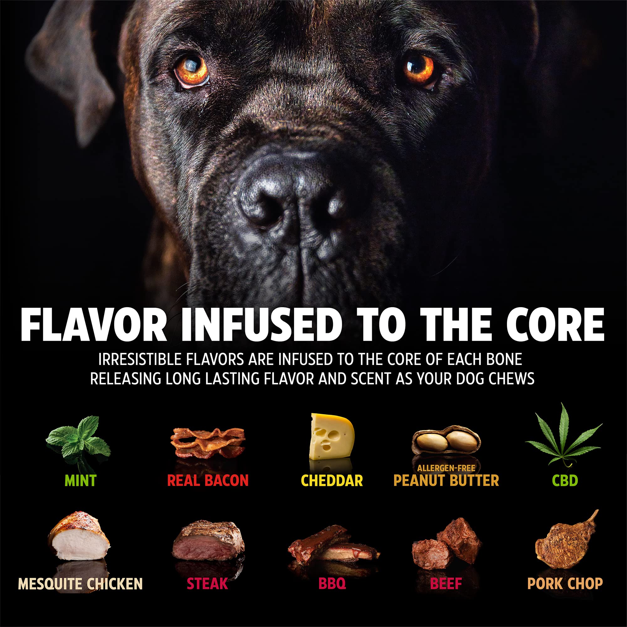 Pet Qwerks Wishbone BarkBone - Nylon Chew Toy for Aggressive Chewers - Bacon Flavor - 6.75" - Image 5