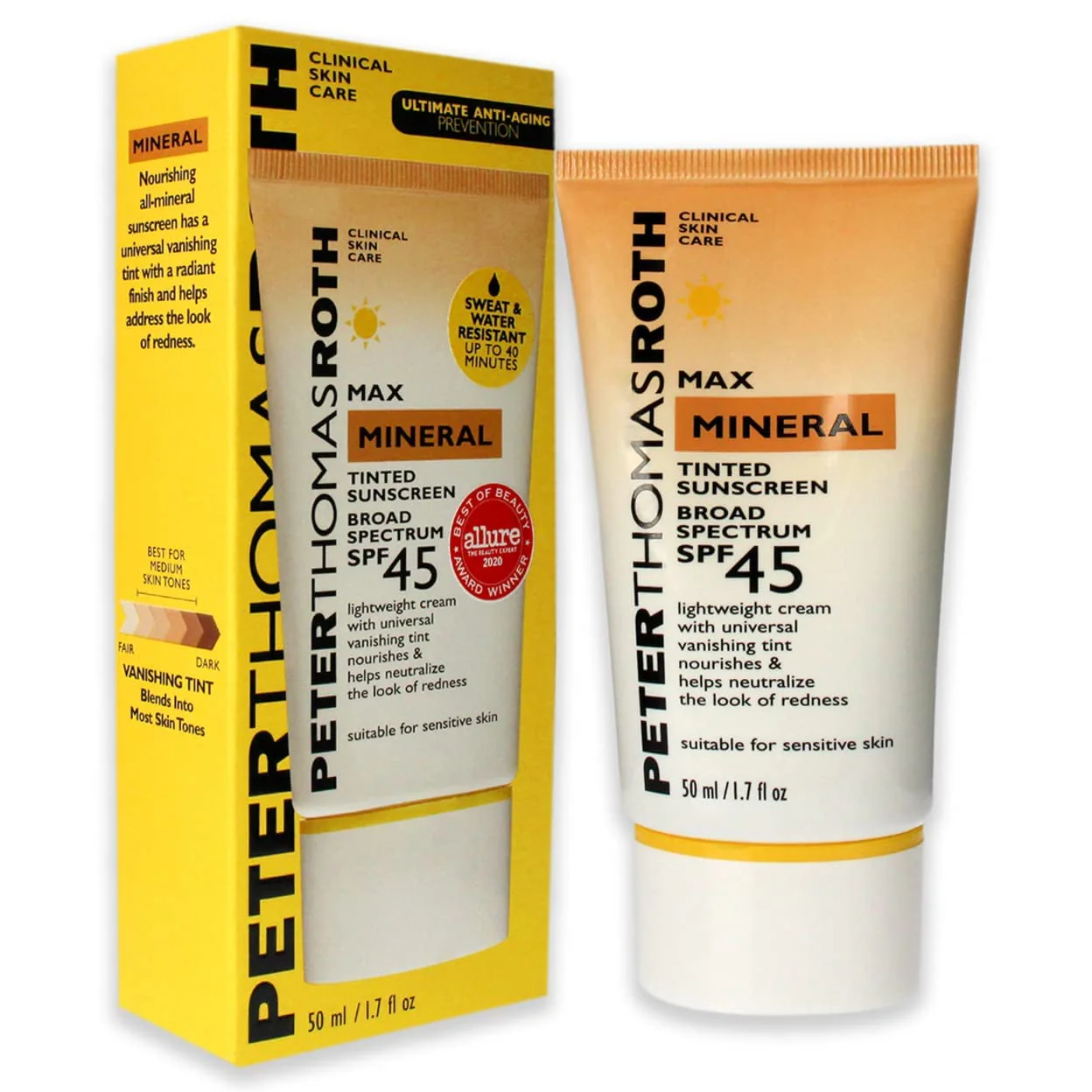 Peter Thomas Roth | Max Mineral Tinted Sunscreen Broad Spectrum SPF 45 | Tinted Moisturizer with SPF, Water-Resistant Mineral Sunscreen For Sensitive Skin, 1.7 Fl Oz - Image 6