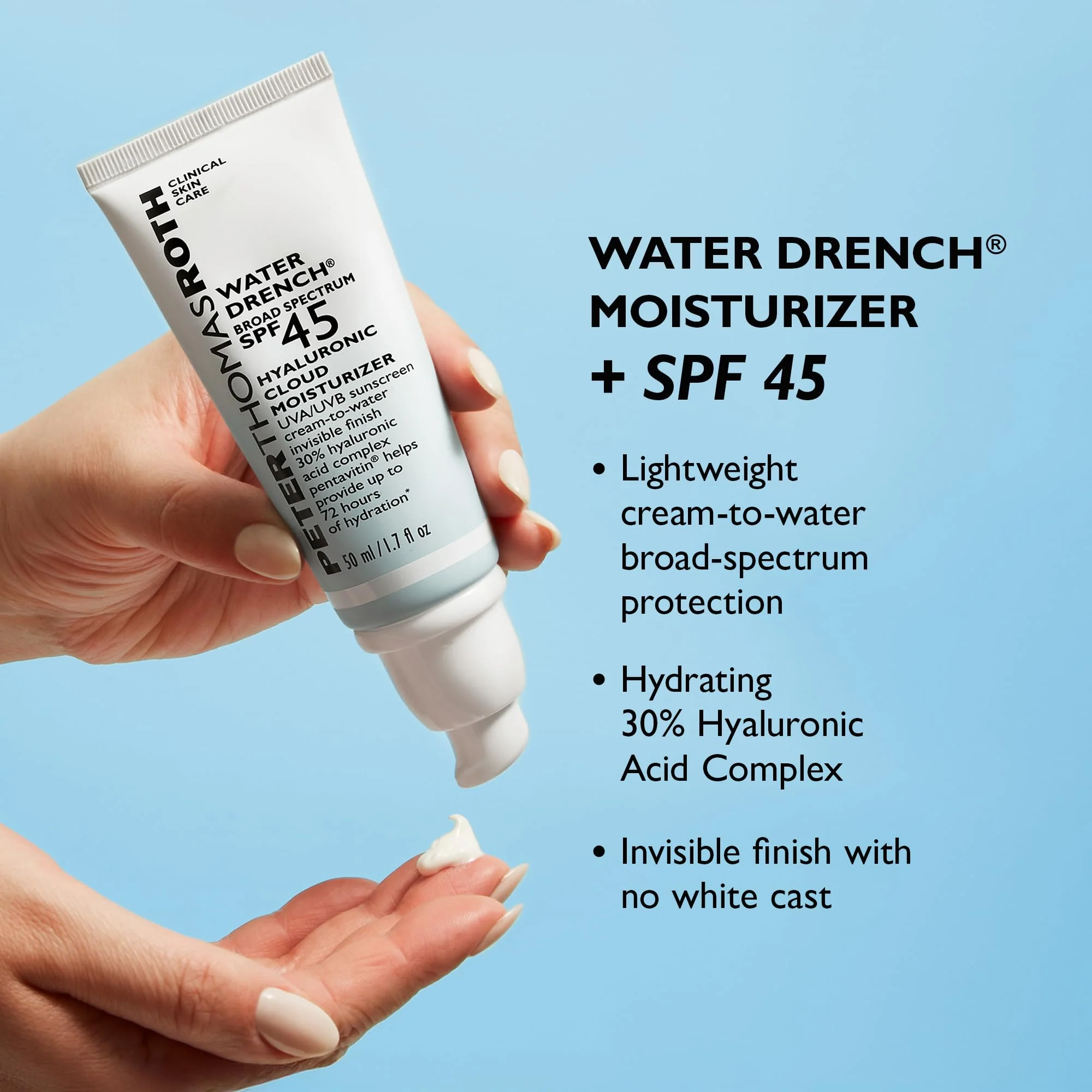 Peter Thomas Roth | Water Drench® Broad Spectrum SPF 45 Hyaluronic Cloud Moisturizer - Image 7