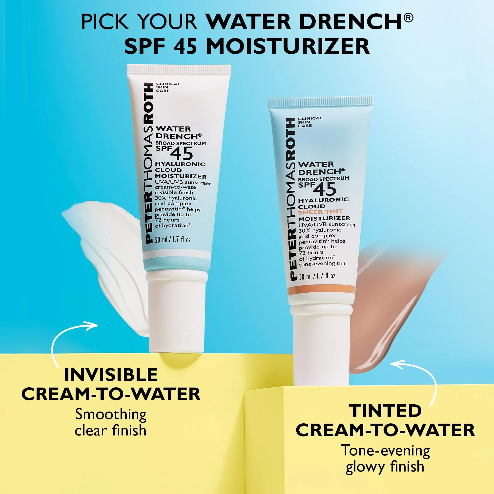 Peter Thomas Roth | Water Drench® Broad Spectrum SPF 45 Hyaluronic Cloud Sheer Tint Moisturizer - Image 3