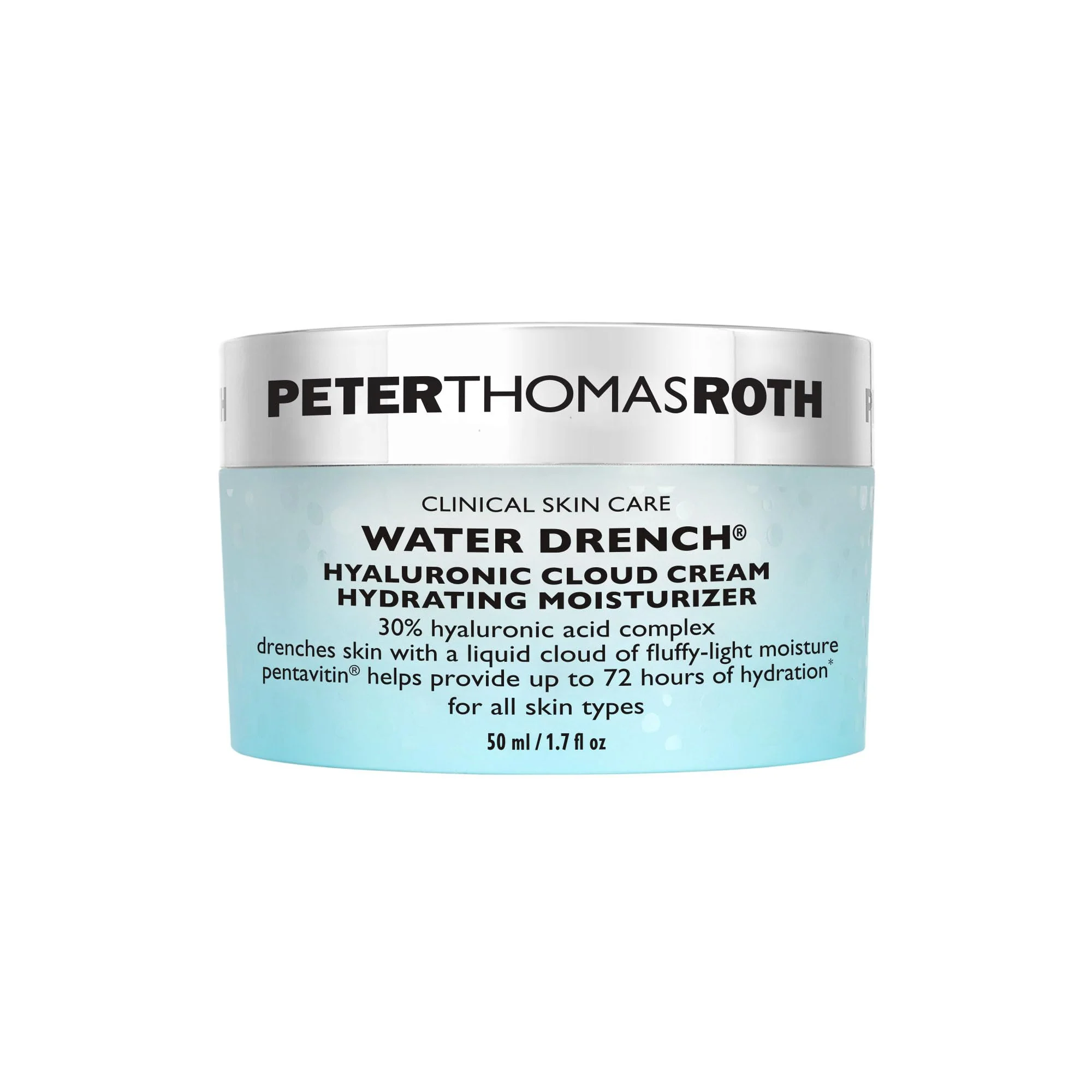 Peter Thomas Roth | Water Drench® Hyaluronic Cloud Cream Hydrating Refillable Moisturizer | Hyaluronic Acid Cream For All Skin Types, Line-Smoothing, Fragrance-Free