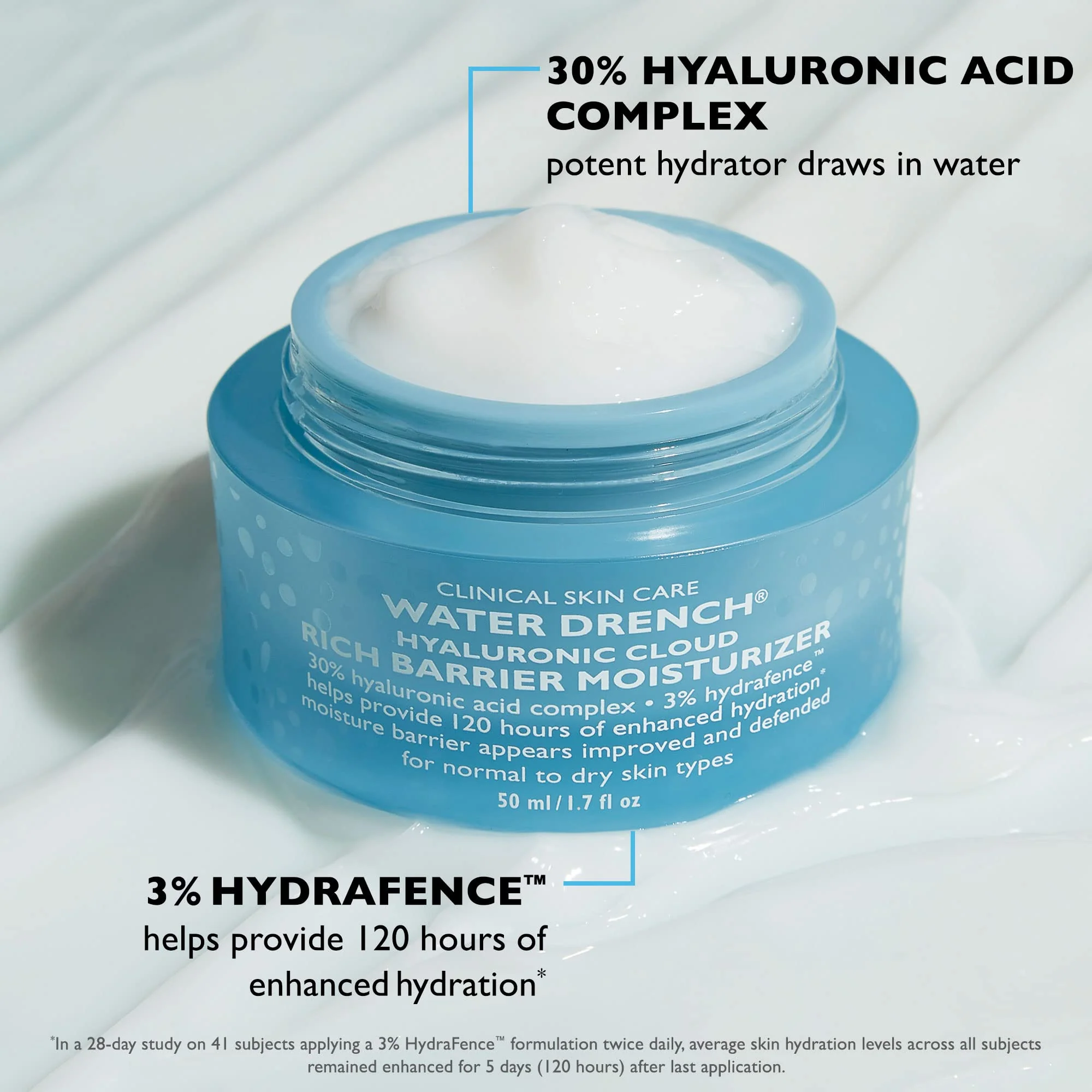 Peter Thomas Roth | Water Drench® Hyaluronic Cloud Rich Barrier Moisturizer | Hyaluronic Acid Barrier Cream For Dry Skin, Fragrance-Free - Image 5