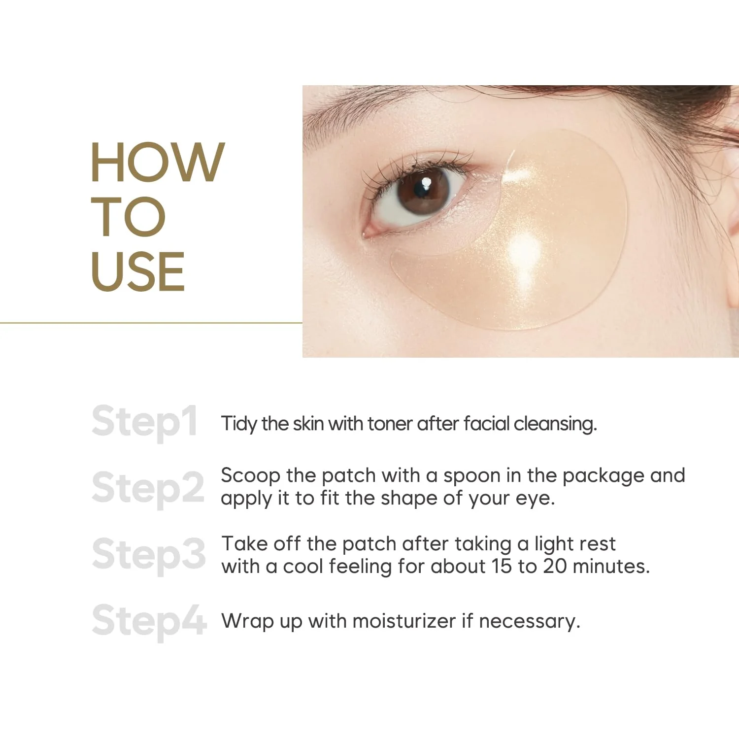 Petitfee Gold Hydrogel Eye Patch 60ea (30pairs) - 24k Gold Eye Mask for Moisturizing, Glowy Skin, Hydrating, Skin Elasticity, Youthful Complexion, Ginseng, Collagen - Image 11