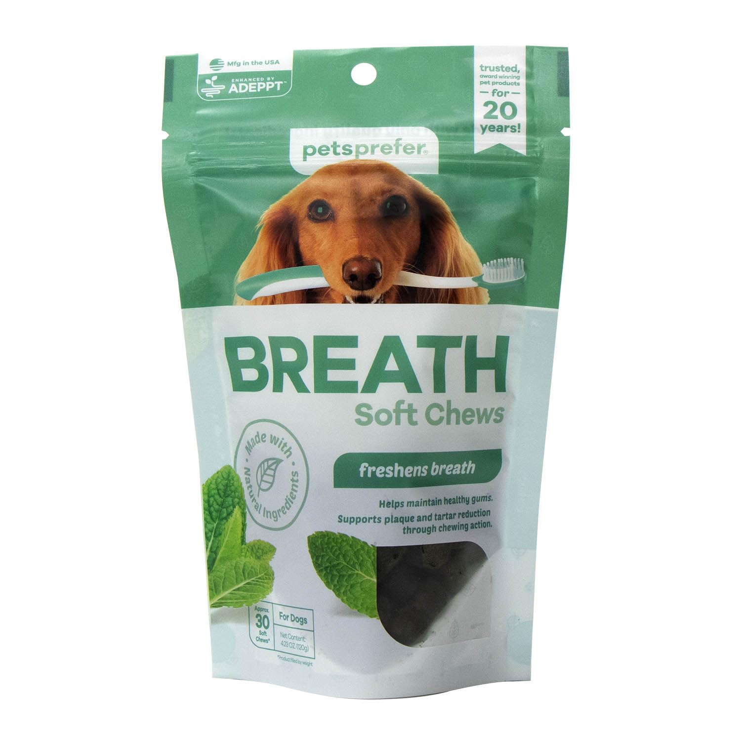 Pets Prefer® Breath Soft Chews 120 G Pouch 30/pkg