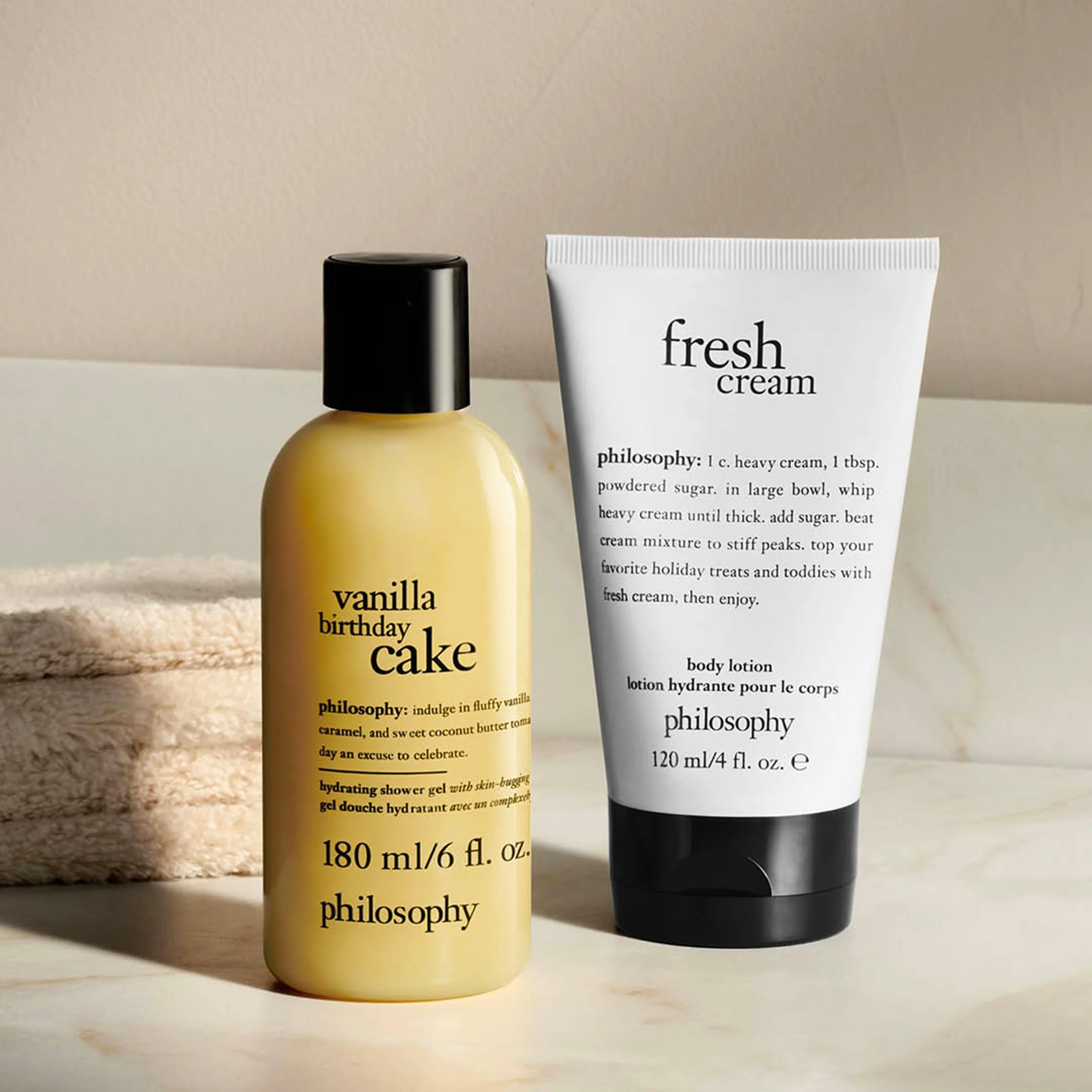 philosophy happy birthday gift set - 2-pc. vanilla birthday cake hydrating shower gel (6oz) & fresh cream body lotion (4oz) - moisturizing bath & body duo for women - Image 3