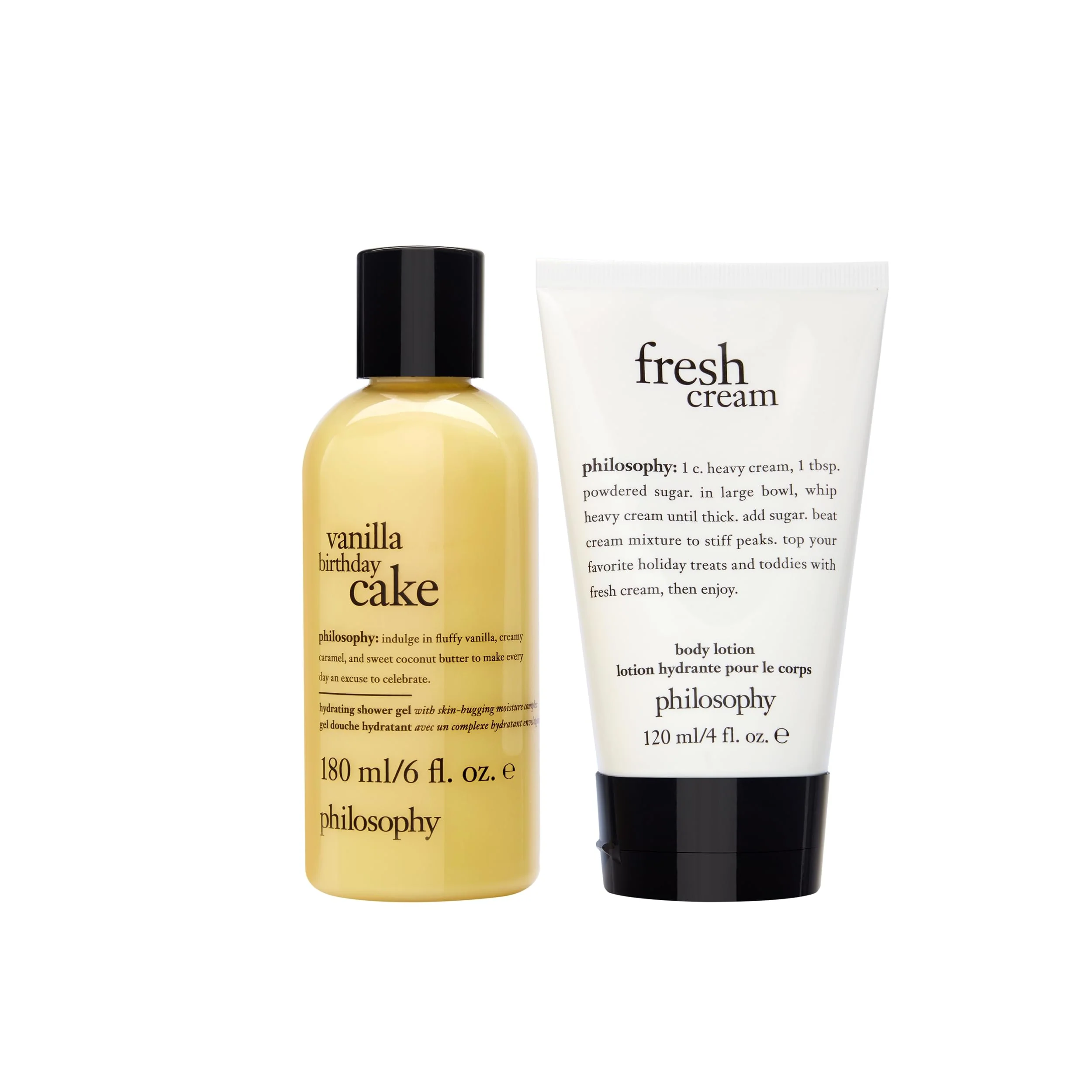 philosophy happy birthday gift set - 2-pc. vanilla birthday cake hydrating shower gel (6oz) & fresh cream body lotion (4oz) - moisturizing bath & body duo for women - Image 5