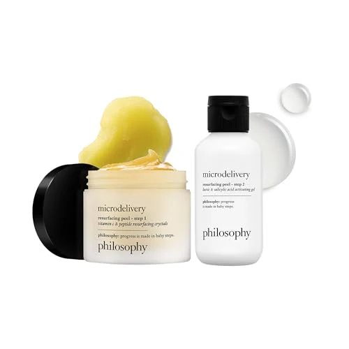 philosophy microdelivery vitamin c resurfacing peel kit - with lactic acid & sunflower seed oil - two-step treatment to smooth rough texture, even skin tone and minimize the appearance of fine lines - Image 10