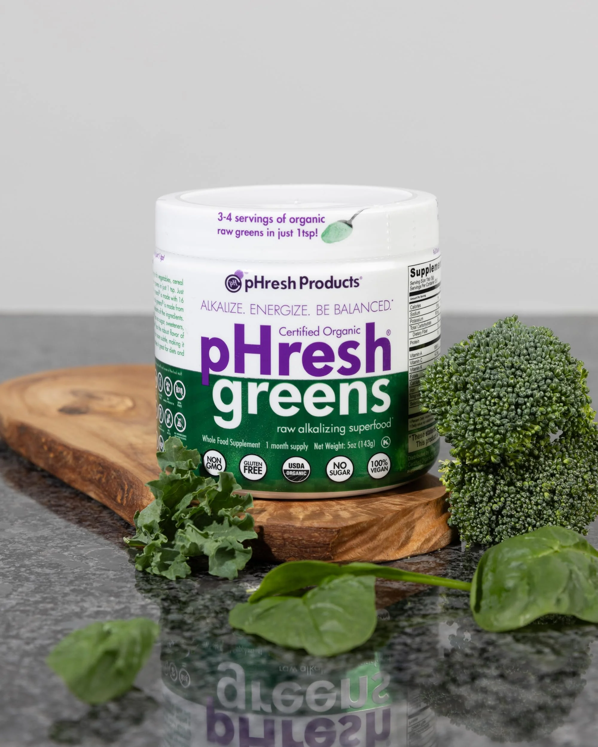 pHresh Greens Raw Alkalizing Superfood Greens Powder - 1 Month Supply | Gluten-Free | Natural Enzymes | Raw Nutrients | Approved for Intermittent Fasting and Keto Diets | 5 Ounces - Image 2
