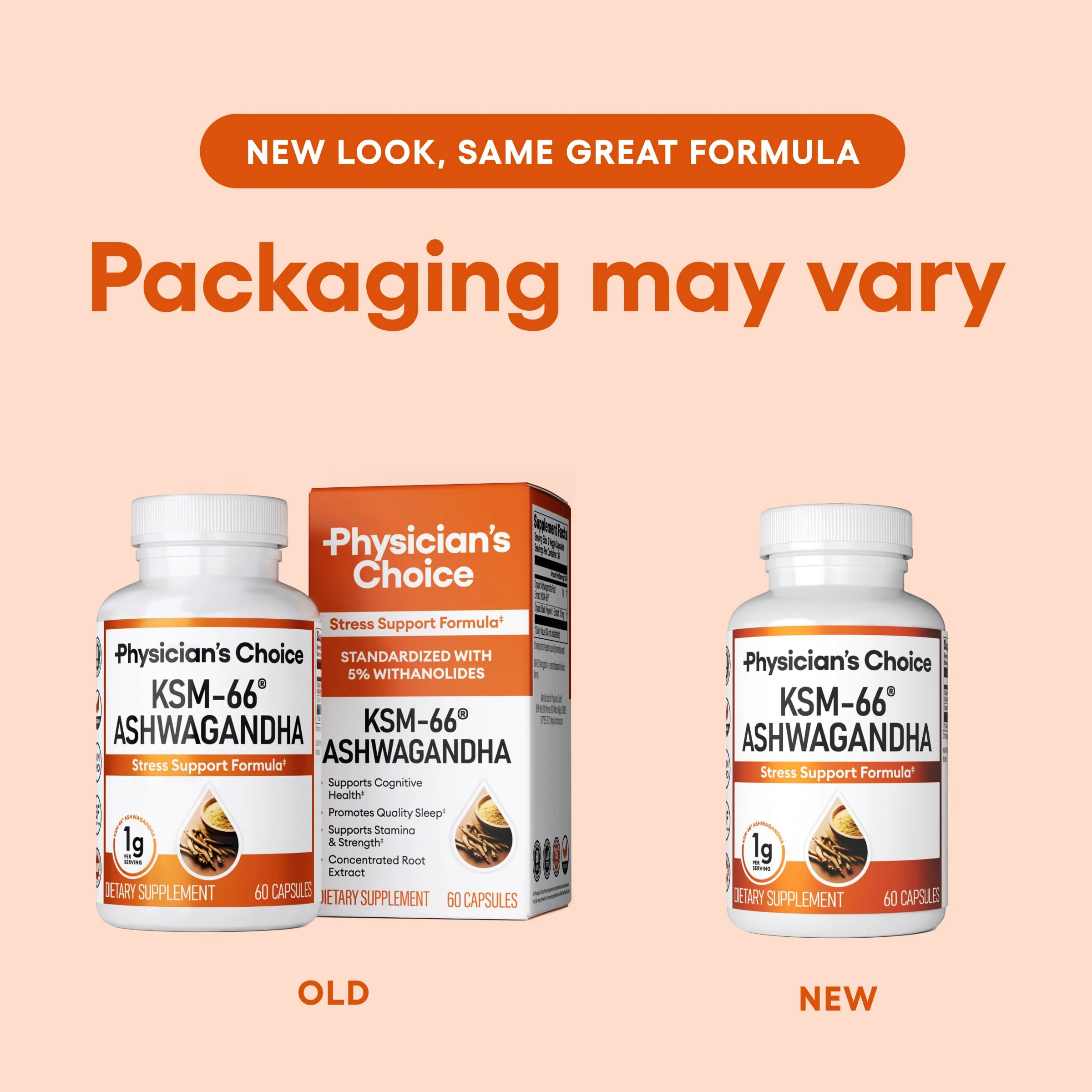 Physician's CHOICE KSM-66 Ashwagandha Root Powder Extract 1,000mg - Organic - with Black Pepper for Maximum Absorption - 5% Withanolides - Stress, Mood & Athletic Support - 60 Vegan Capsules - Image 2