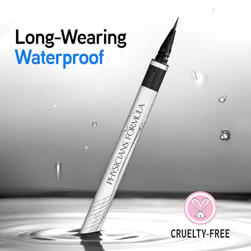 Physicians Formula Eye Booster Super Slim Liquid Eyeliner, Waterproof Precision with a Lash-Boosting Complex, Natural Finish, & Sensitive Skin Approved, Cruelty-Free & Vegan -Ultra Black - Image 7