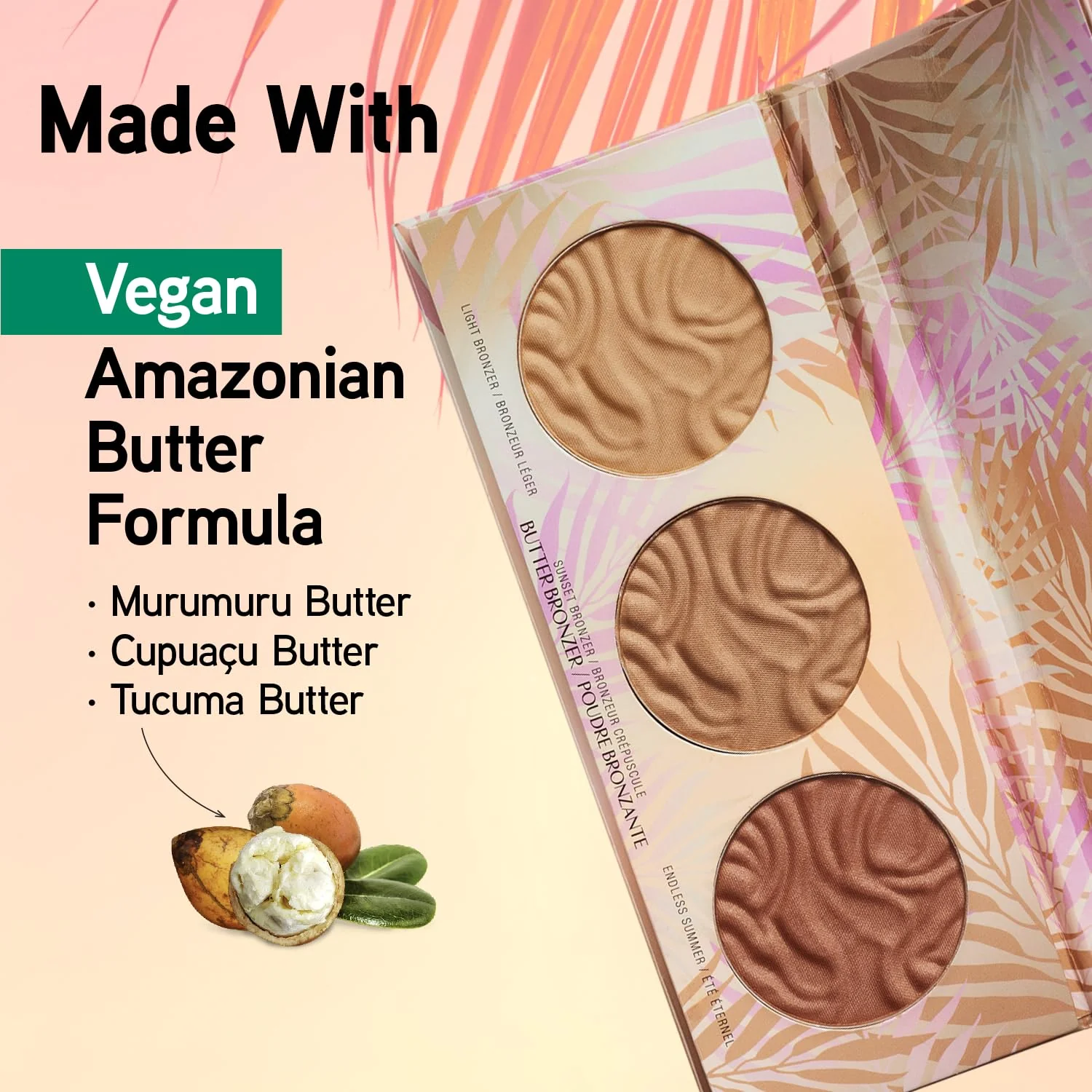 Physicians Formula Murumuru Butter Bronzer Face Makeup Palette Set, Includes Nourishing Butter Bronzer, Highlighter, Blush, Dermatologist Tested, Vegan & Cruelty-Free - Endless Summer Powder - Image 3