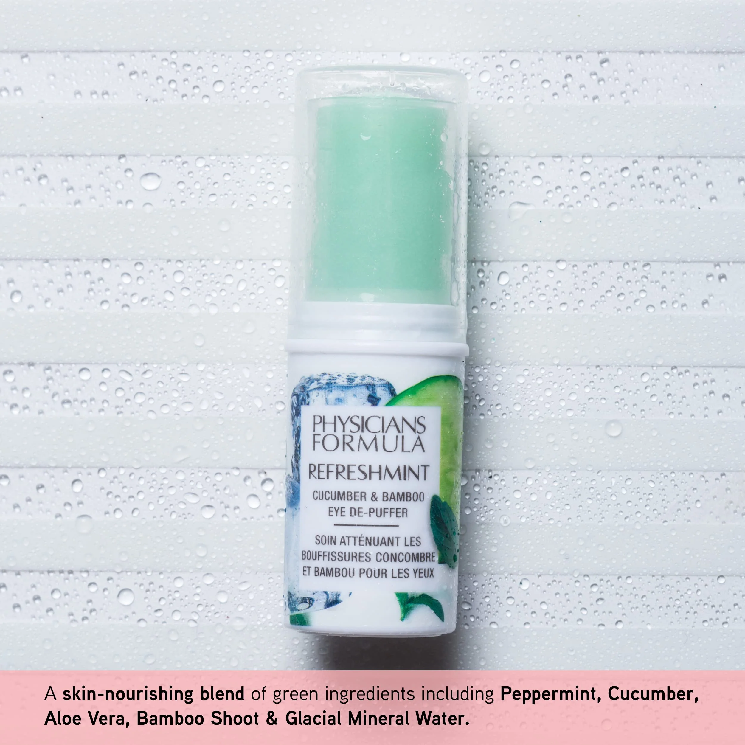 Physicians Formula RefreshMint Cucumber & Bamboo Eye De-Puffer Stick | Under Eye Cream for Dark Circles and Puffiness | Dermatologist Tested - Image 2