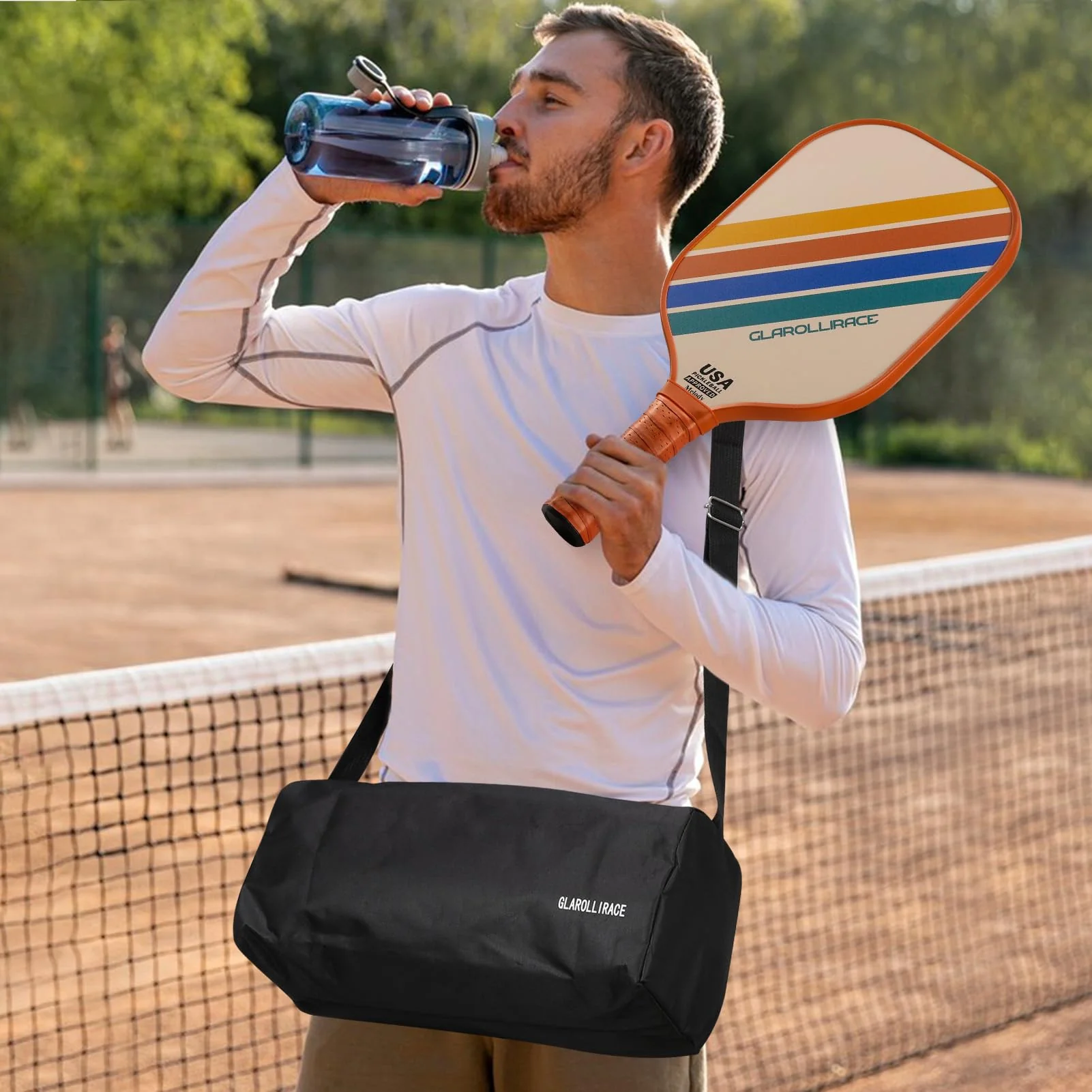Pickleball Paddles Set of 2 Pickleball Rackets,USAPA Approved Pickleball Set of 2 Pickle Ball Paddles,Fiberglass Surface & PP Honeycomb Core,Breathable Handle,4 Indoor & Outdoor Balls,1 Duffel Bag - Image 2