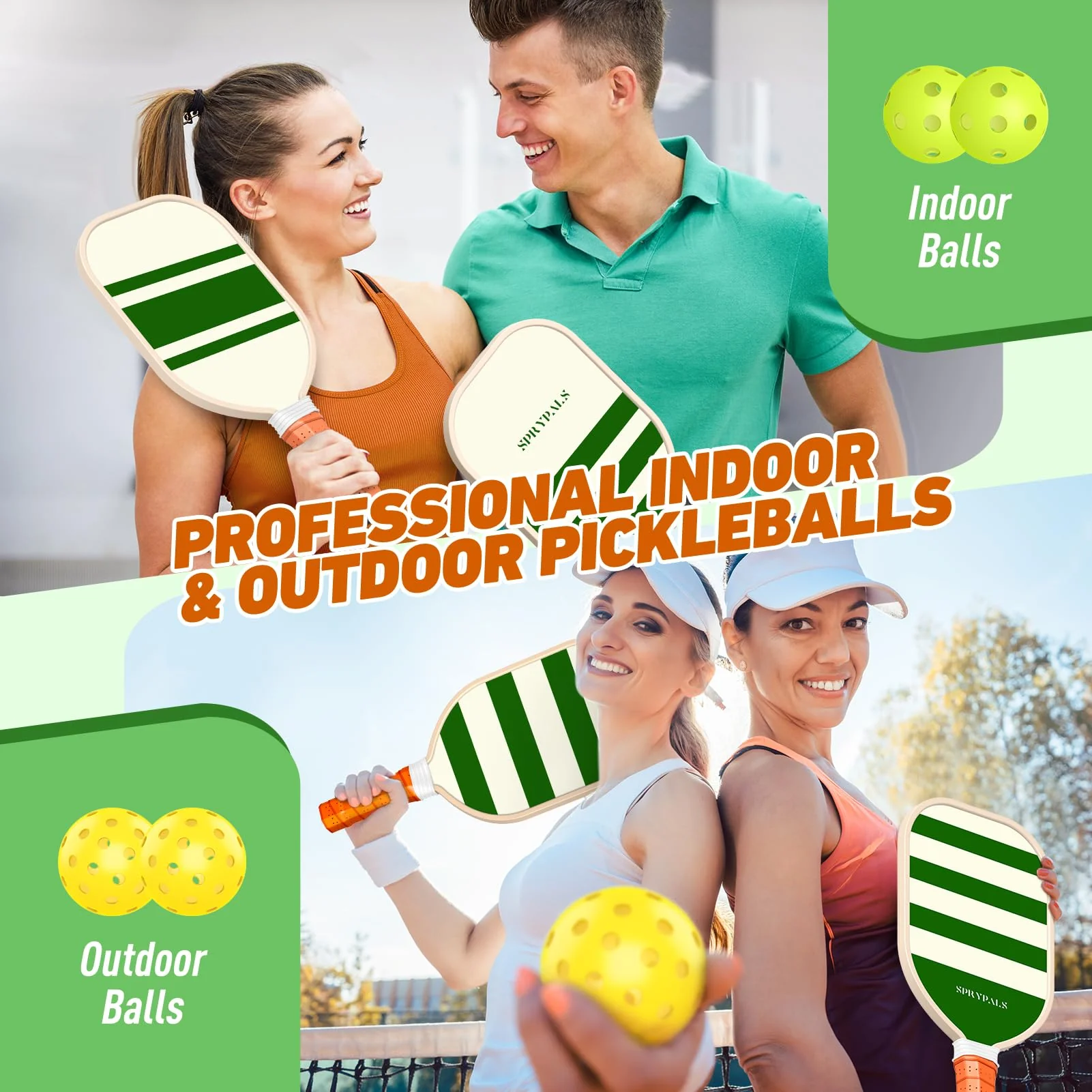 Pickleball Paddles Set USAPA Approved, Lightweight and Durable with Unique Design, USAPA Approved Set of 4, 4 Pickleball Balls, Pickleball Bag, Pickleball Paddles (Stripe) - Image 3
