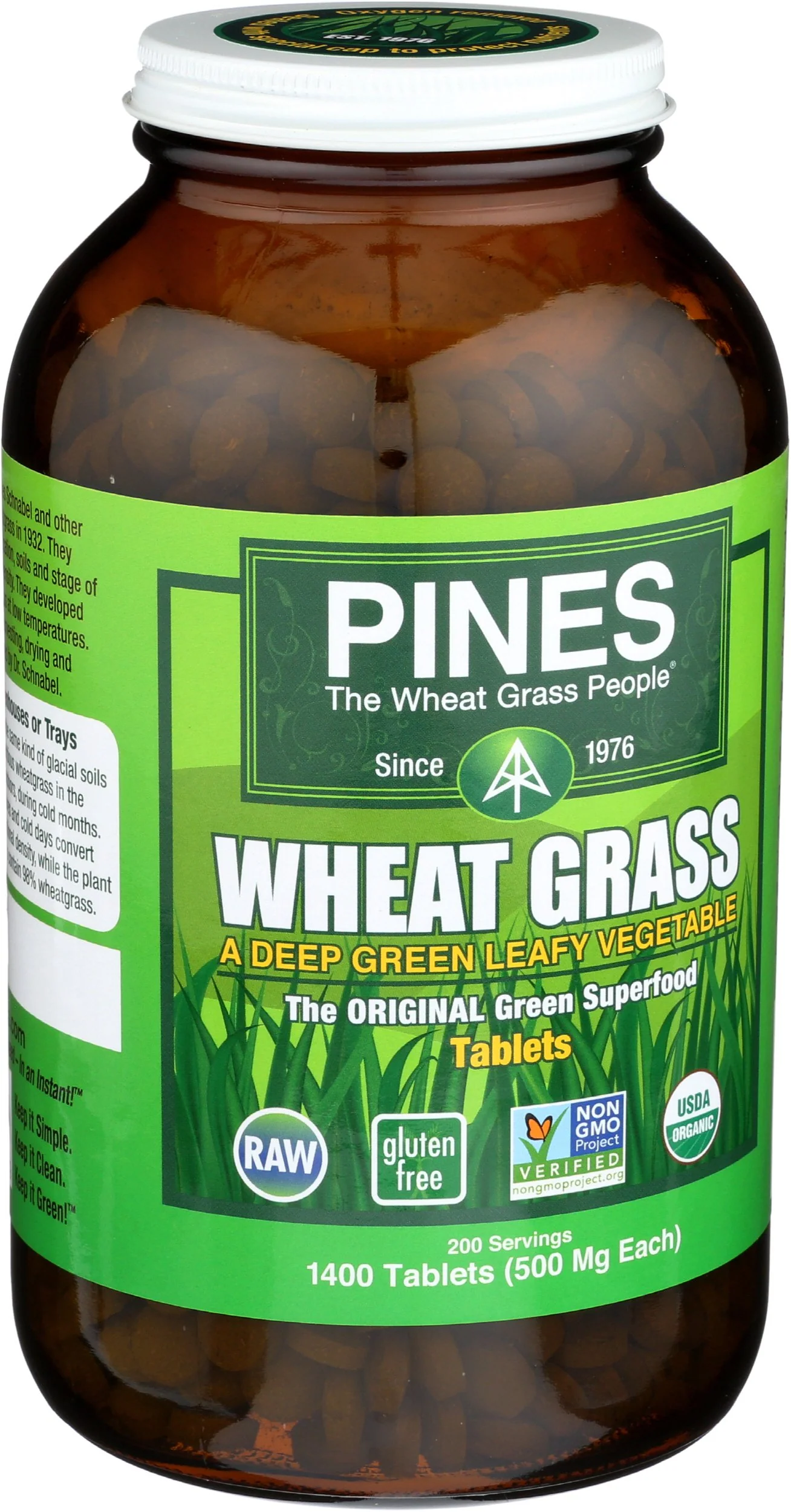 Pines Organic Wheat Grass, 1400 Count Tablets - Image 7