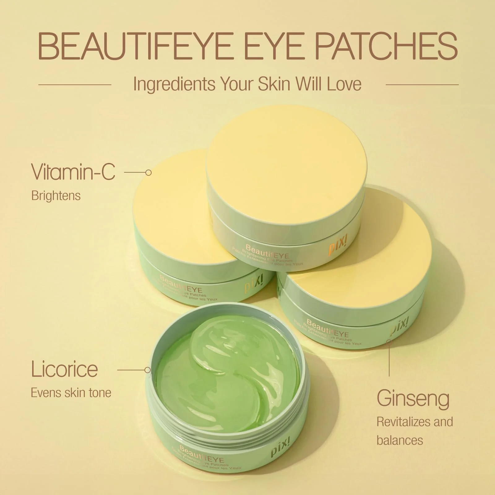 Pixi BeautifEYE Hydrogel Under-Eye Patches | Refreshing Eye Patches For Dark Circles | Brighten & Hydrate Under Eyes | 30 Pairs / 60 Patches - Image 6