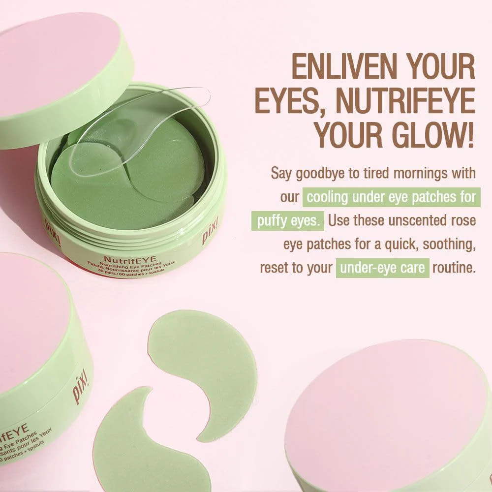 Pixi Beauty NutrifEYE Soothing Rose Under Eye Gel Patches | Eye Masks for Puffy Eyes with Rose, Aloe Vera, and Chamomile to Hydrate, Calm, and Depuff | 30 pairs / 60 patches - Image 9