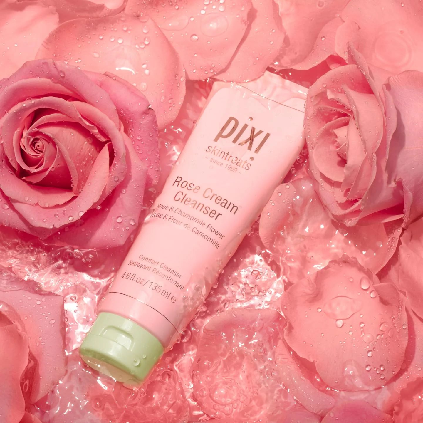 Pixi Beauty Rose Cream Cleanser 135ml | Mineral Rich Soothing and Gentle Cleanser | Rose Flower Oil Moisturizes | Suitable For Sensitive Skin | 4.57 Fl Oz - Image 3
