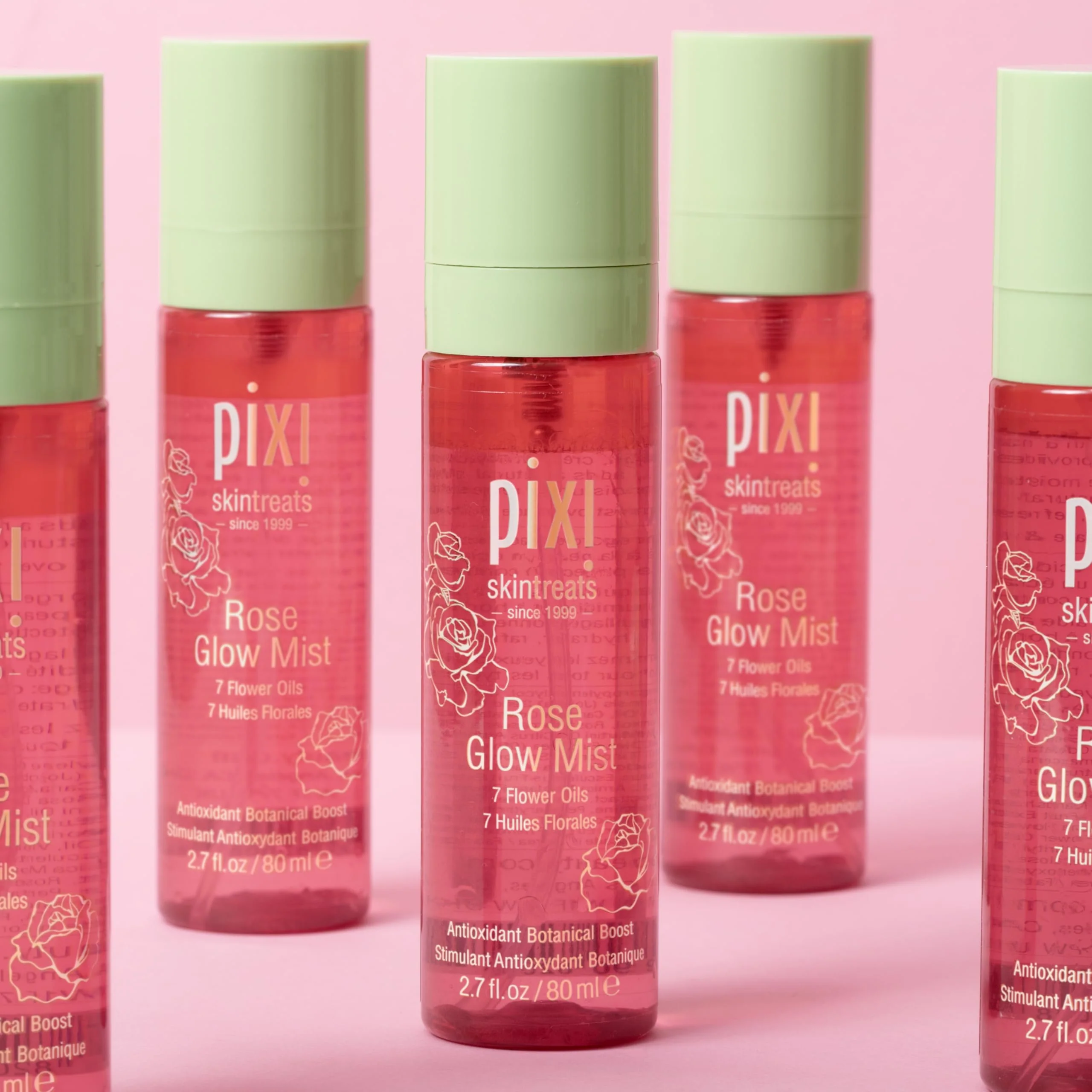 Pixi Beauty Rose Glow Mist | All-Over Mist For Luminous Complexion | Set & Refresh Makeup | Hydrate Skin With 21 Natural Oils (2.7 Fl Oz.) - Image 3