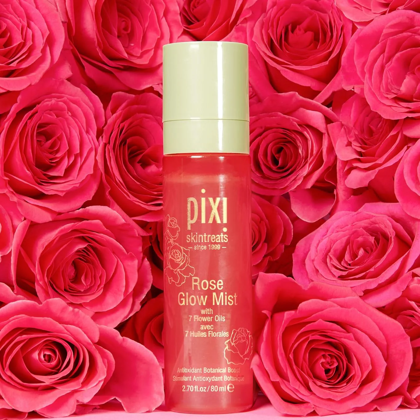 Pixi Beauty Rose Glow Mist | All-Over Mist For Luminous Complexion | Set & Refresh Makeup | Hydrate Skin With 21 Natural Oils (2.7 Fl Oz.) - Image 4