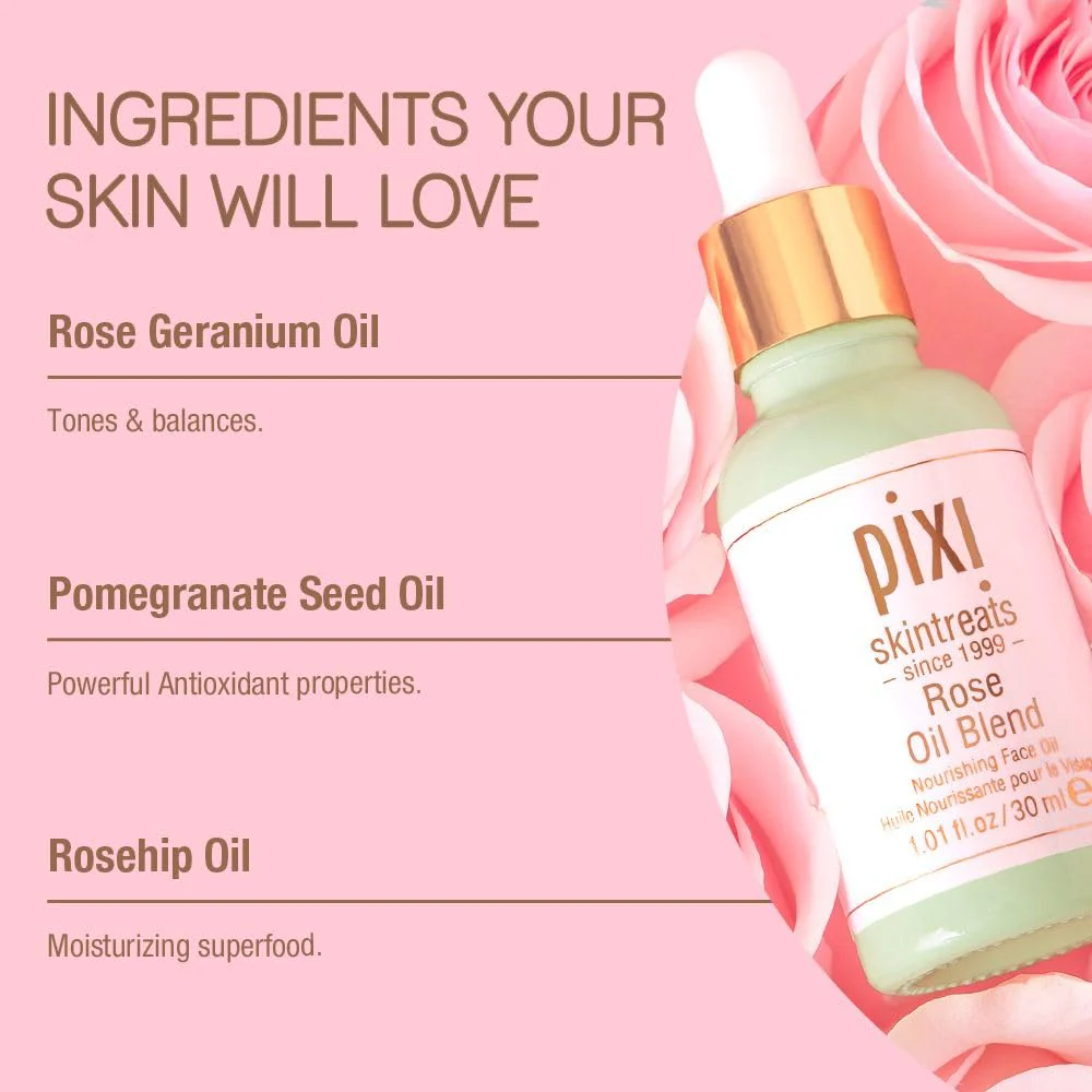 Pixi Beauty Rose Oil Blend | Nourishing Botanical Blend Facial Serum | Youth-Preserving Oil | Rejuvenate Skin Luminosity | 1.01 Fl Oz - Image 6