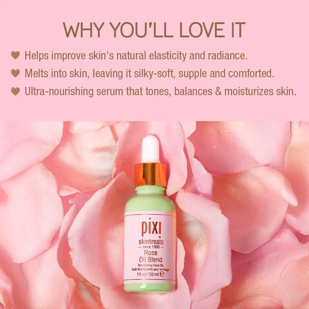 Pixi Beauty Rose Oil Blend | Nourishing Botanical Blend Facial Serum | Youth-Preserving Oil | Rejuvenate Skin Luminosity | 1.01 Fl Oz - Image 8
