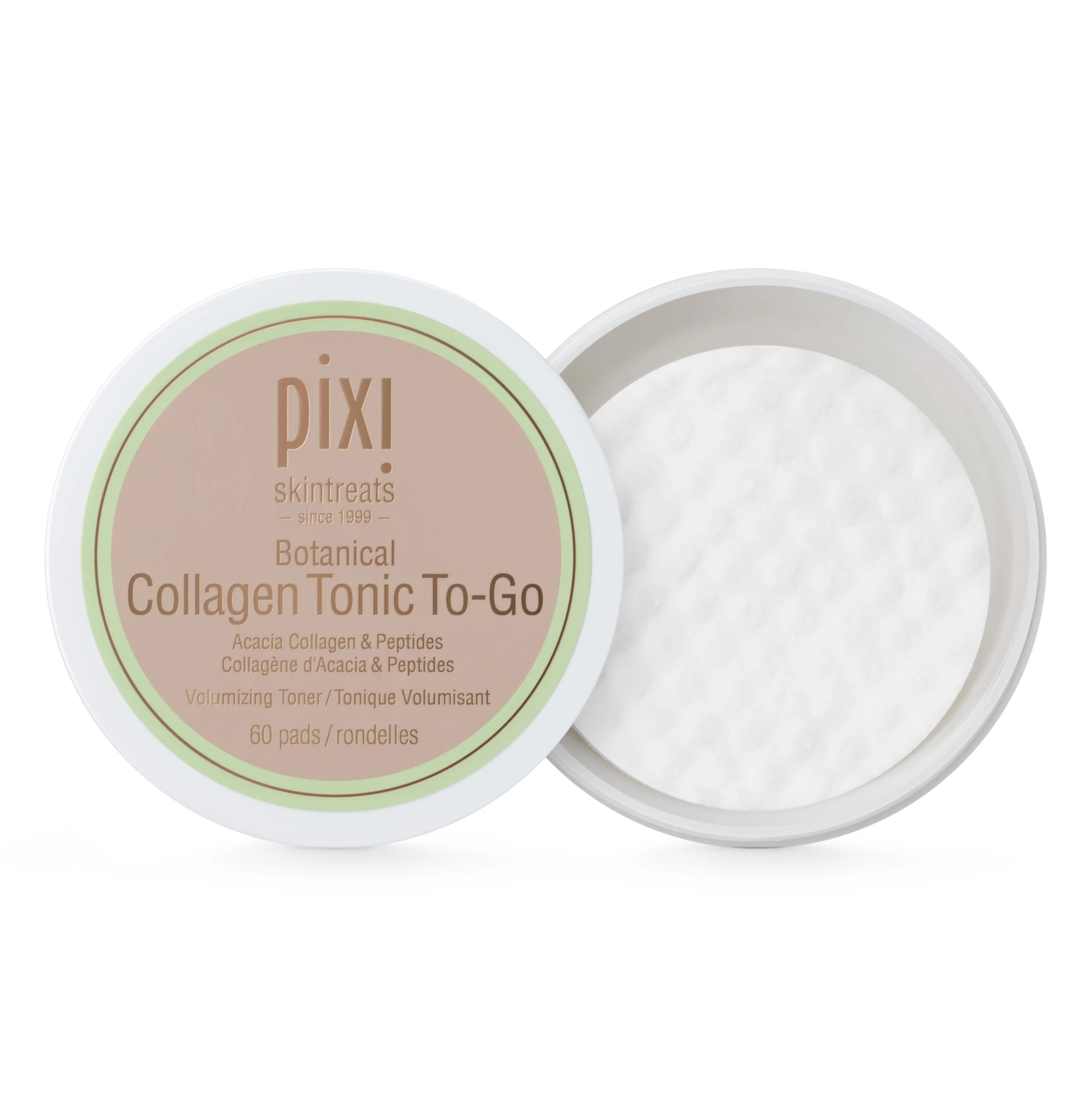 Pixi Botanical Collagen Tonic to-Go,Volumizing & Hydrating Toning Pads, Enhanced with Peptides & Botanicals to Firm & Revitalize, Alcohol-Free Daily Moisturizing Toner On The Go, 60 Pads - Image 4