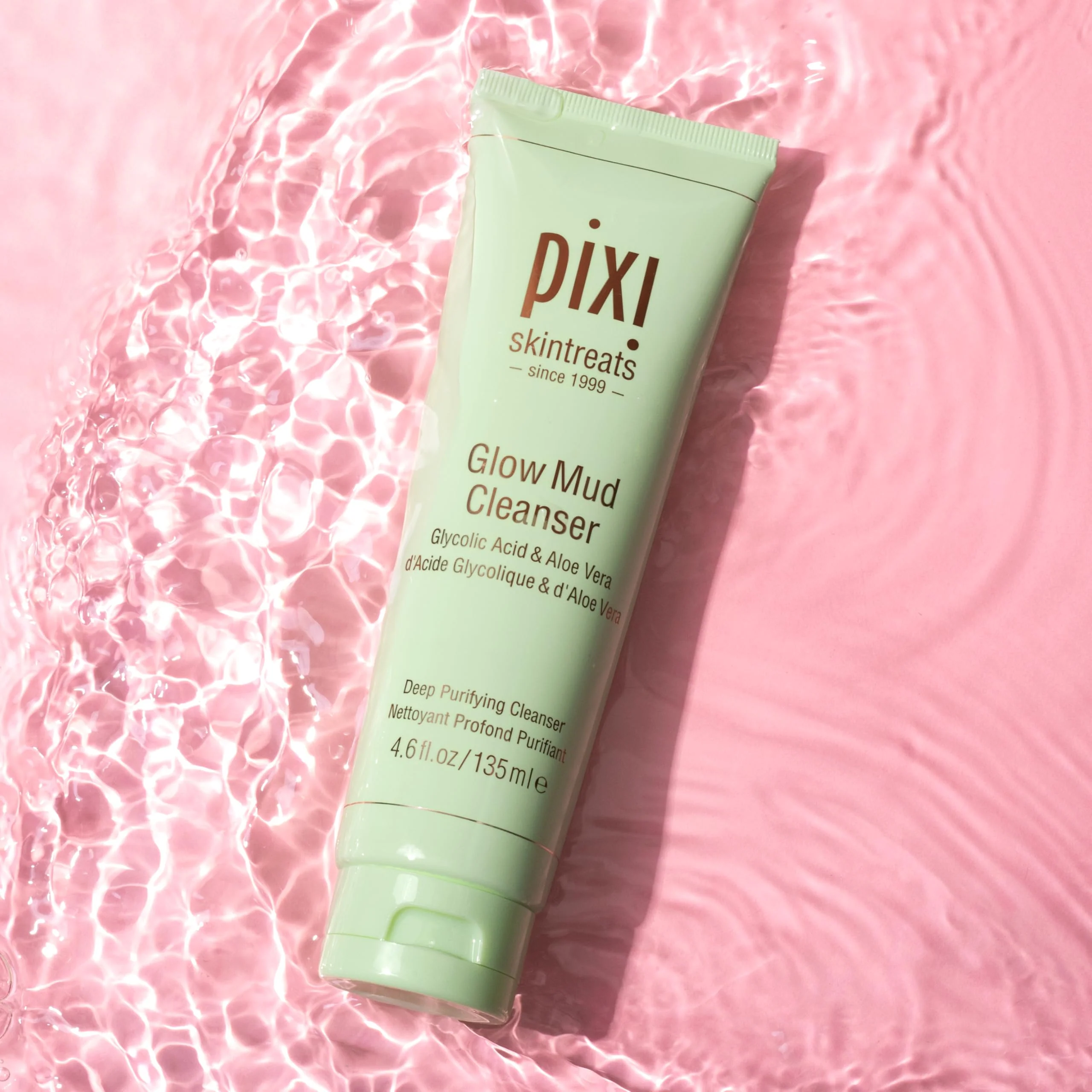 Pixi Glow Mud Cleanser | Purifying Daily Cleanser with 5% Glycolic Acid | Gently Exfoliates & Purifies Without Stripping | Deep Pore Cleanse & Brighten | 4.57 fl. oz / 135 ml - Image 5