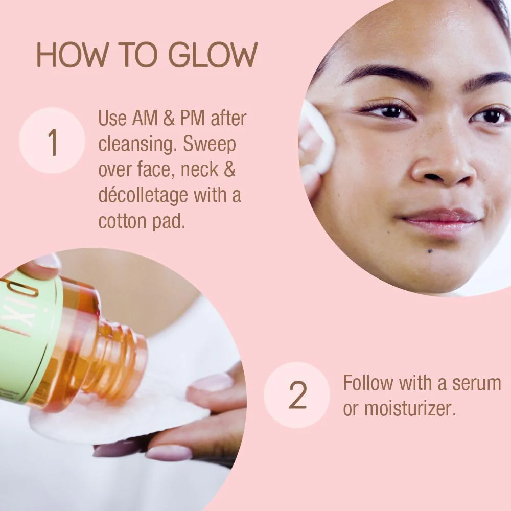 Pixi Glow Tonic Balancing Face Toner Glycolic Acid for Radiant Skin Daily Brightening Toner (3.4 fl oz / 100 ml) - Image 7
