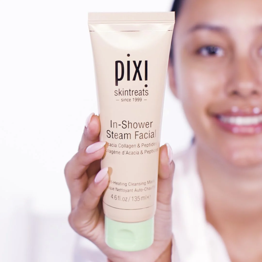 Pixi In-Shower Steam Facial | Gel-to Oil Cleanser for Radiant Skin | Deeply Nourishes, Softens & Tones | Self-heating for Use in Shower or Bath | 4.6 fl oz/ 135 ml - Image 5