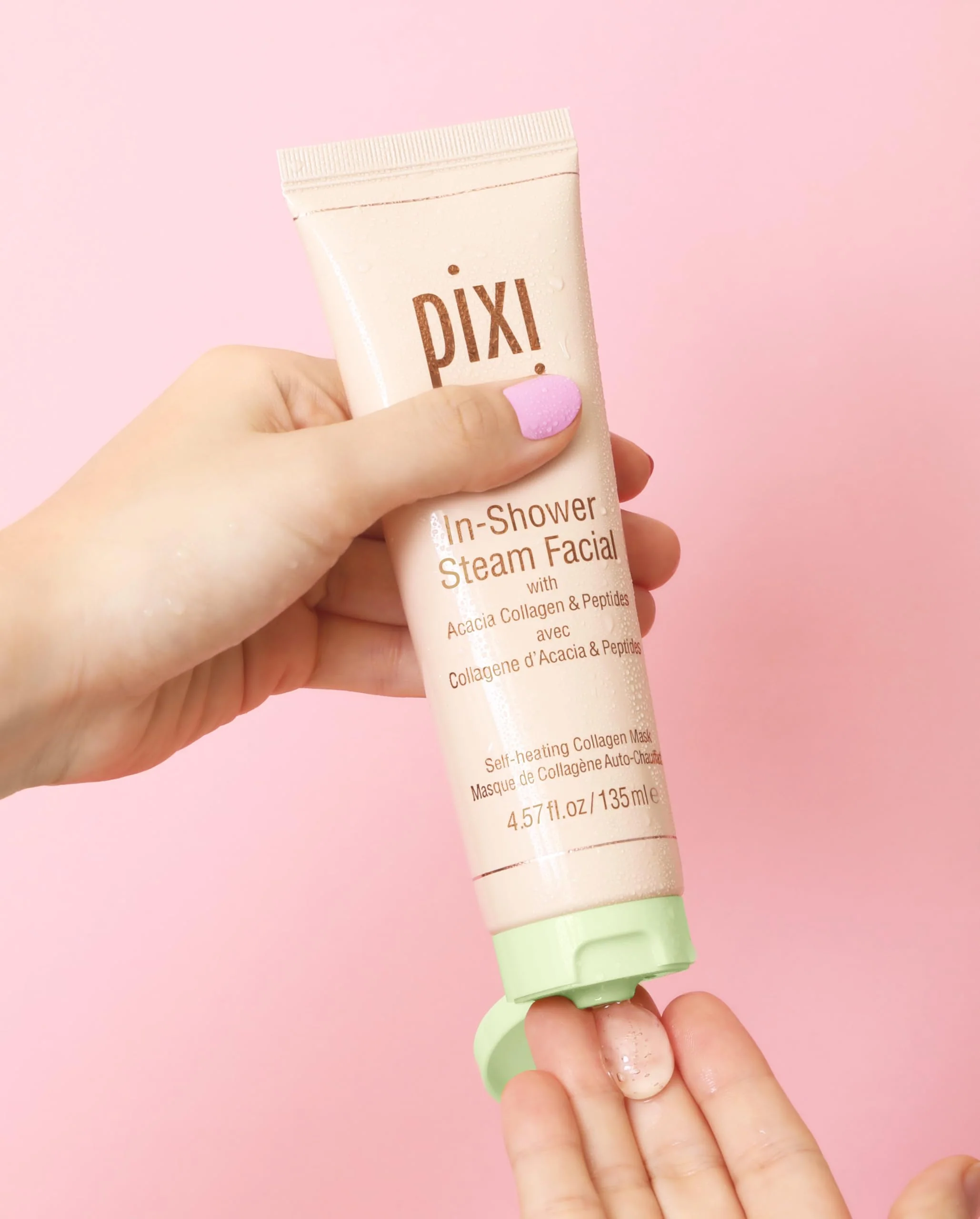 Pixi In-Shower Steam Facial | Gel-to Oil Cleanser for Radiant Skin | Deeply Nourishes, Softens & Tones | Self-heating for Use in Shower or Bath | 4.6 fl oz/ 135 ml - Image 9