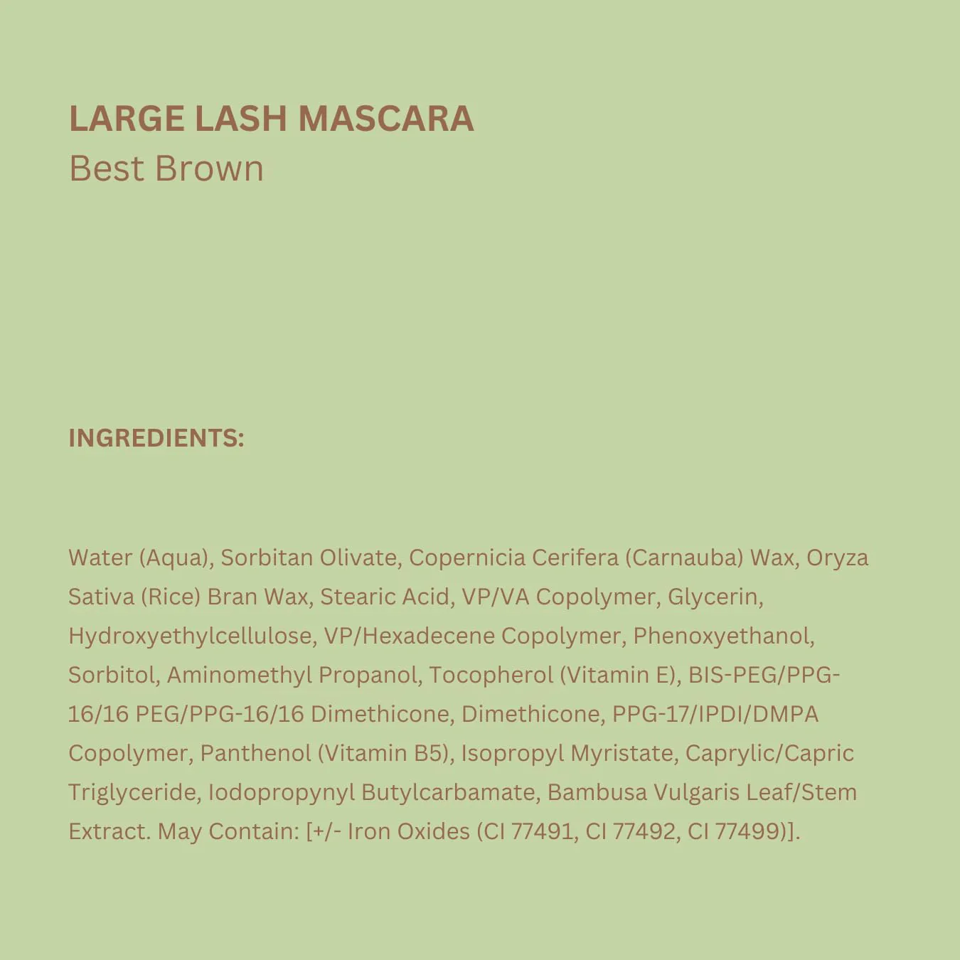 Pixi Large Lash Mascara | Extreme Volume Mascara with Vitamin E, Panthenol & Bamboo | False Lash Effect | Smudge-Proof & Water-Resistant | Ophthalmologist Tested | Best Brown | 0.4 fl oz/ 12ml - Image 2