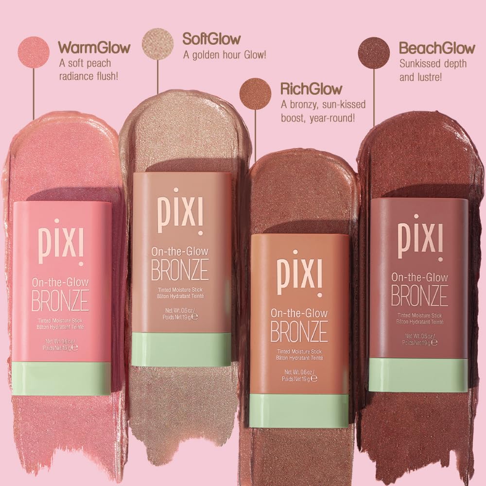Pixi On-the-Glow Bronze - RichGlow, Hydrating Tinted Moisture Bronzer Stick with Ginseng, Aloe Vera & Fruit Extracts, For Cheeks & Lips, 19g / 0.6oz, Paraben-Free - Image 5