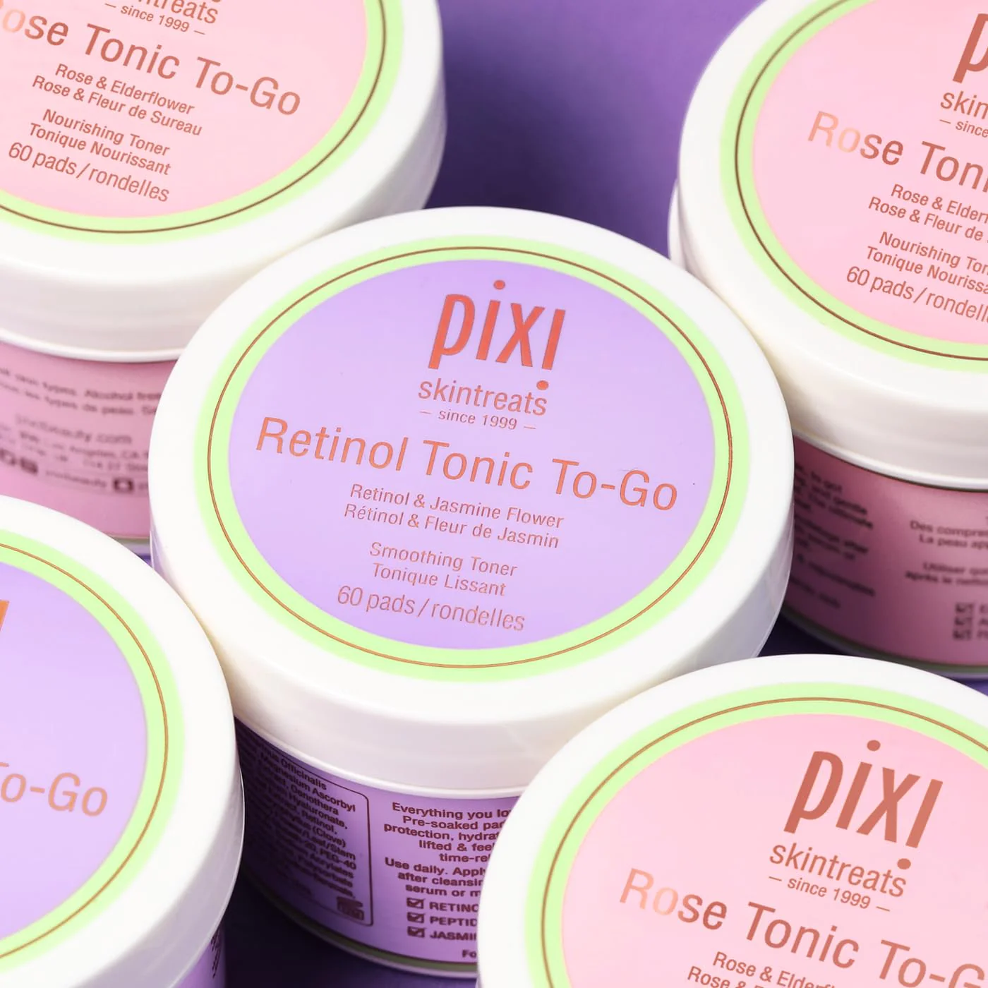 Pixi Retinol Tonic to-Go, Smoothing & Firming Toning, Enhanced with Peptides to Boost Collagen Production, Alcohol-Free Daily Rejuvenating Toner On The Go, 60 Pads - Image 6