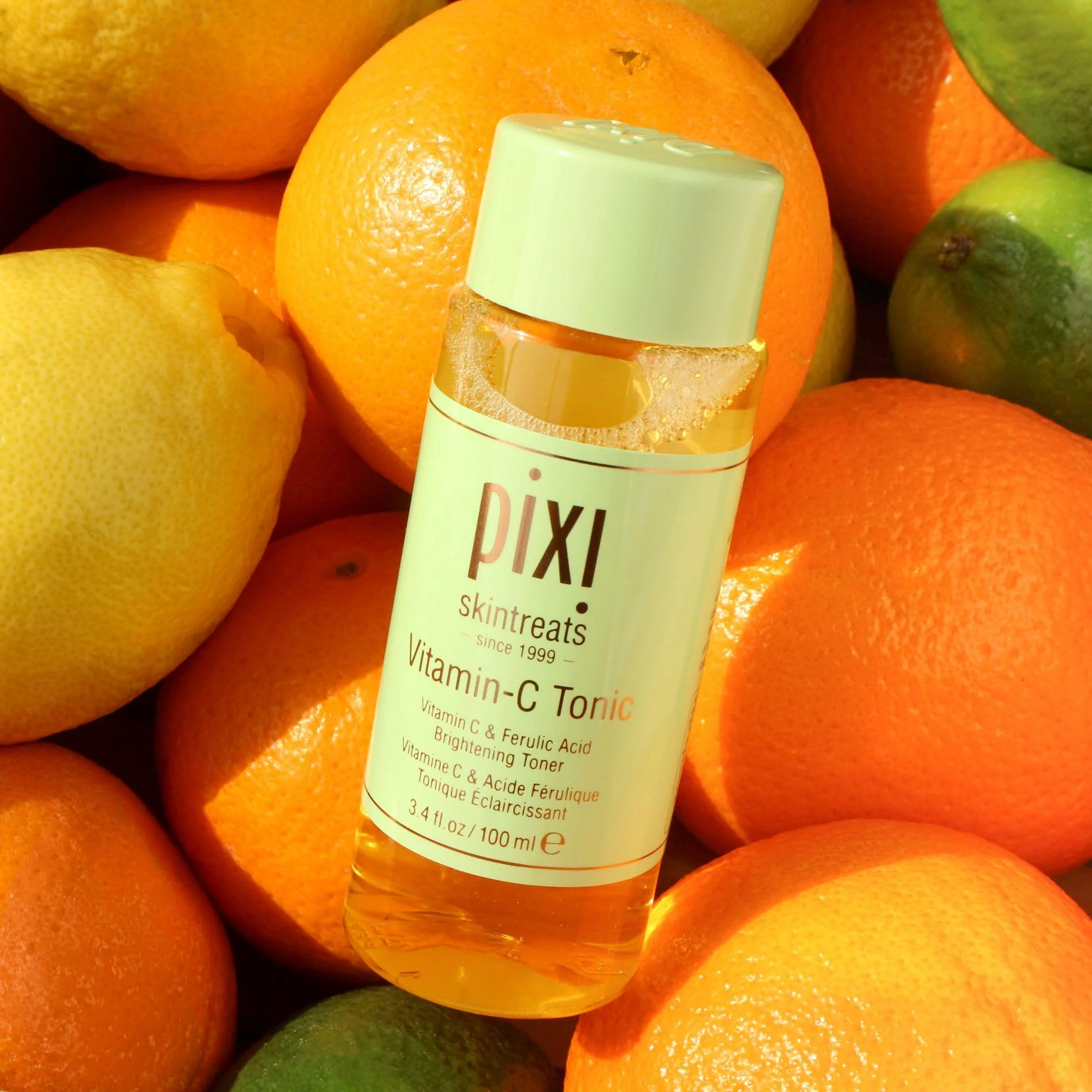 Pixi Vitamin-C Tonic,Brightening & Soothing Facial Toner, Boost Skin Luminosity, Infused with Vitamin-C & Ferulic Acid, Alcohol Free Daily Toner, 100ml / 3.4fl oz Travel Size Skin Care - Image 4