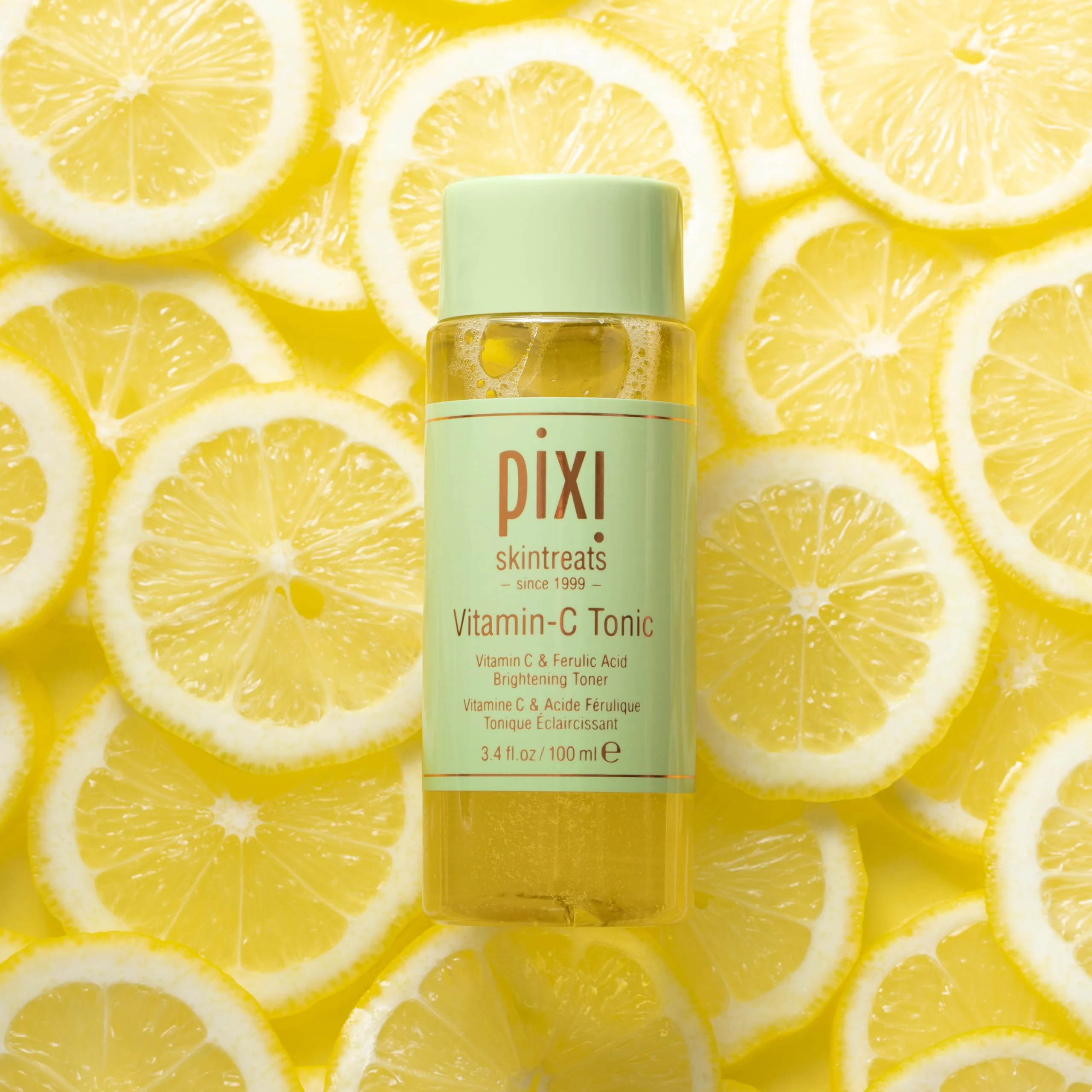 Pixi Vitamin-C Tonic,Brightening & Soothing Facial Toner, Boost Skin Luminosity, Infused with Vitamin-C & Ferulic Acid, Alcohol Free Daily Toner, 100ml / 3.4fl oz Travel Size Skin Care - Image 5