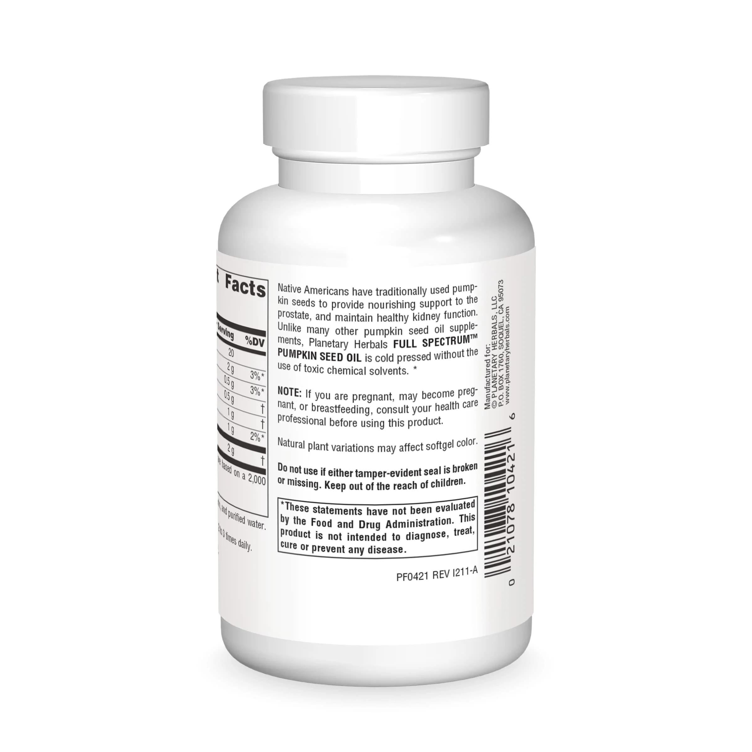 Planetary Formulations - Pumpkin Seed Oil, 45 softgels - Image 5
