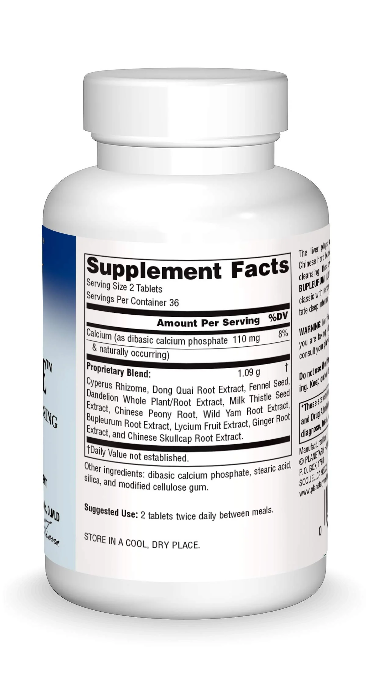 Planetary Herbals Bupleurum Liver Cleanse 545mg - With Calcium, Cypress Rhizome, Ginger & More - 72 Tablets - Image 3