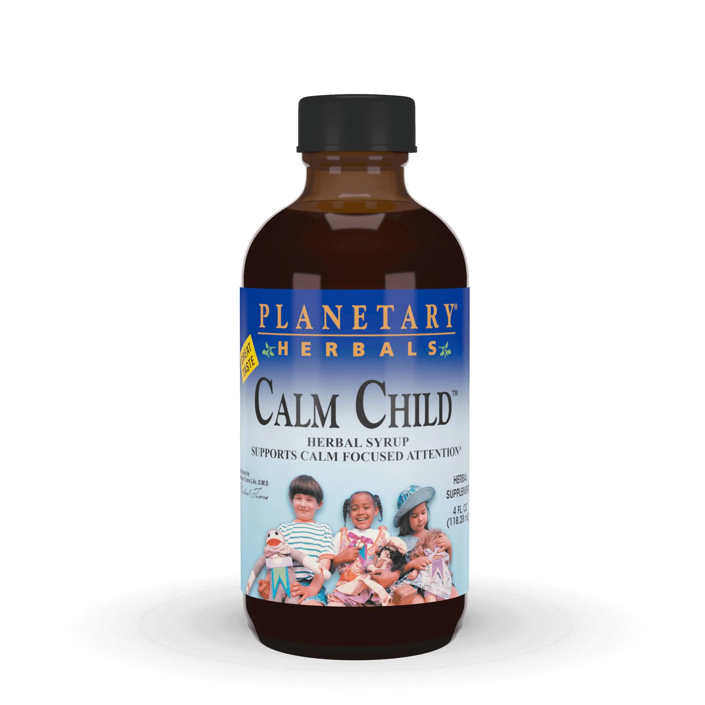 Planetary Herbals Calm Child Herbal Syrup - Includes Soothing Botanicals Chamomile, Lemon Balm, Catnip & More - 4oz
