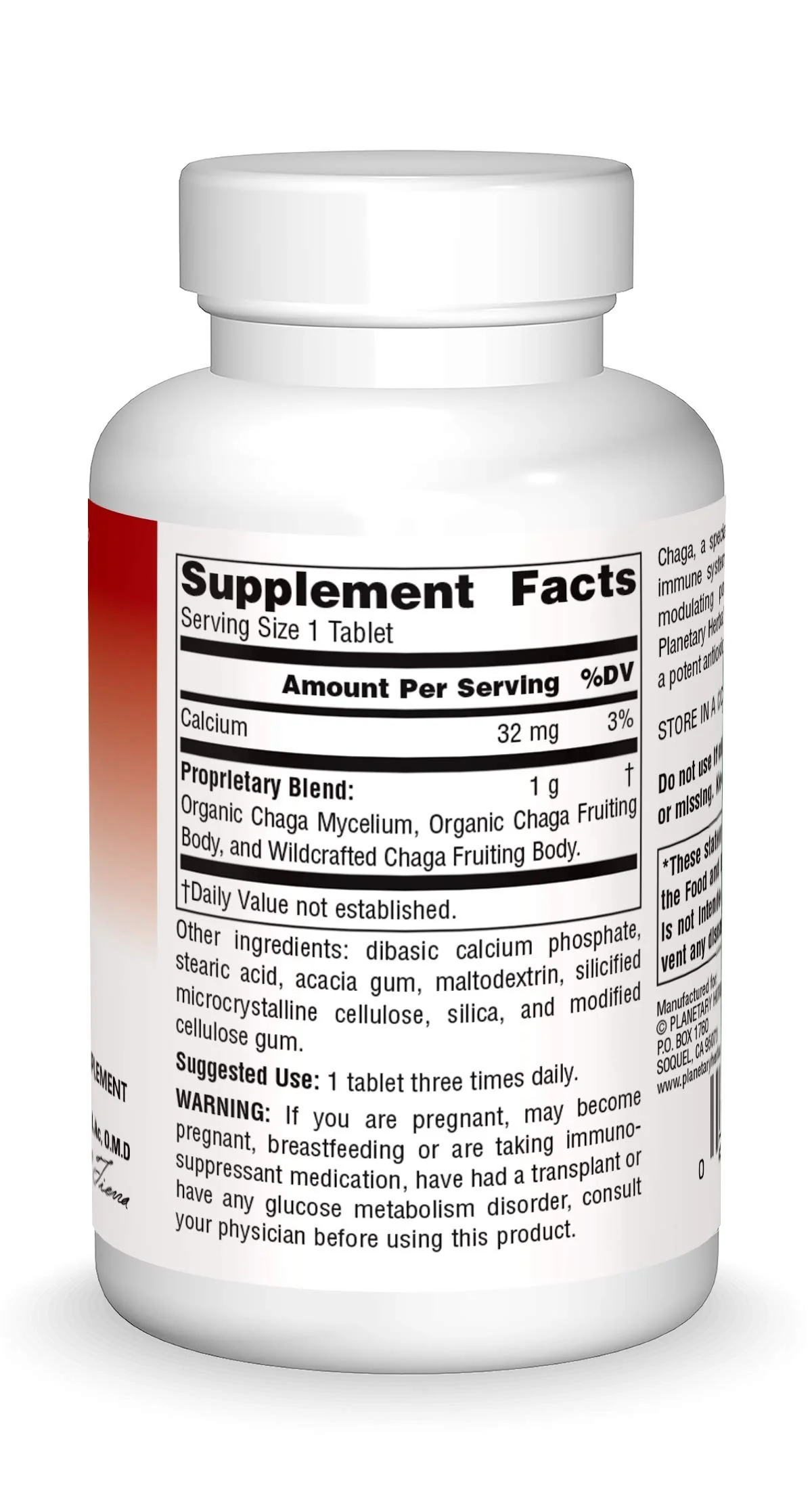 Planetary Herbals Chaga Full Spectrum, Enhance Cellular Immunity, 120 Count (Pack of 1) - Image 3